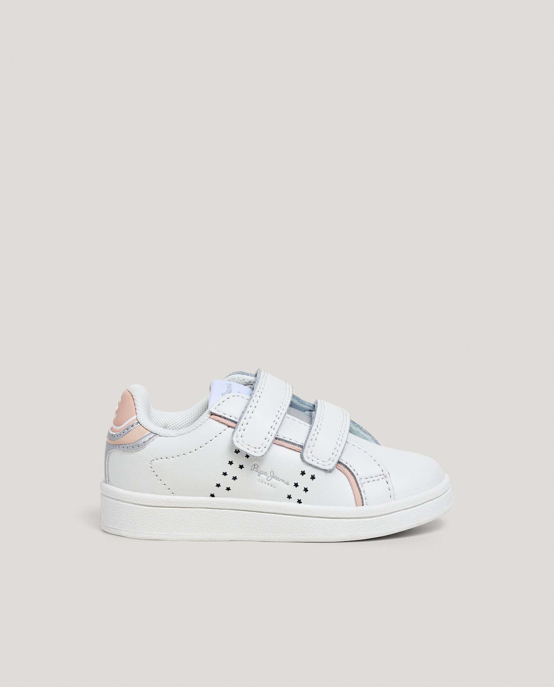 Imagen 0 de Zapatillas de niña de piel cierre cierre adherente Blanco