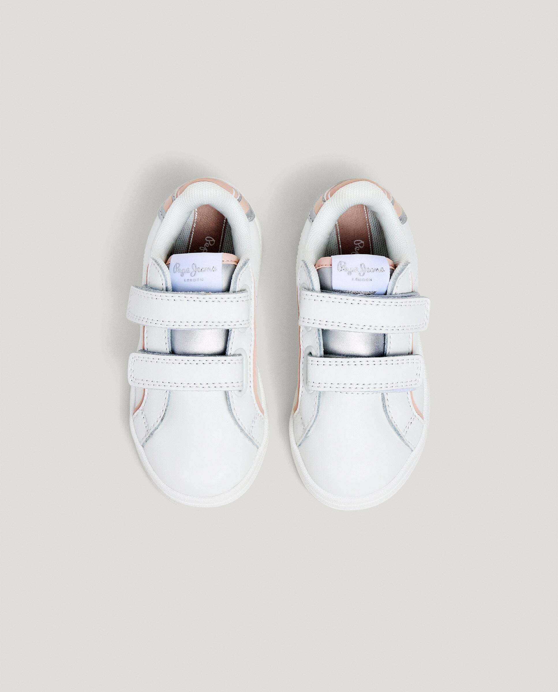 Zapatillas de niña de piel cierre cierre adherente - Pepe Jeans - Blanco Blanco-2