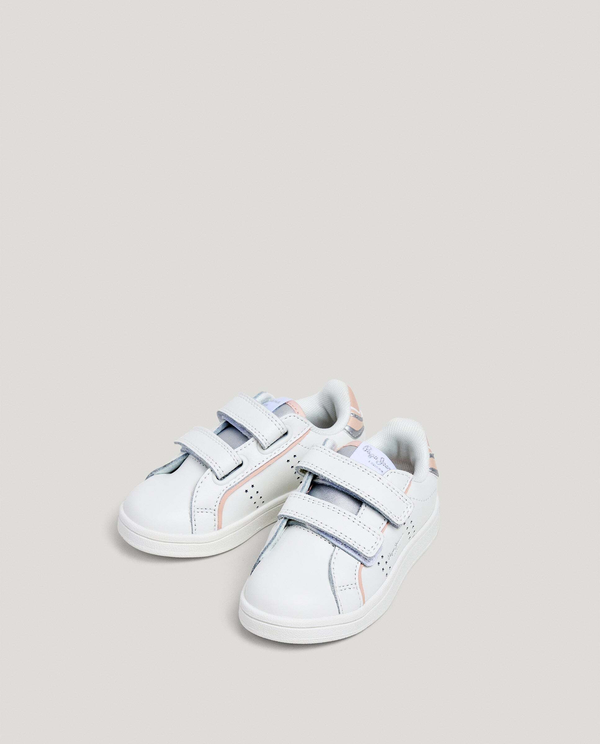 Zapatillas de niña de piel cierre cierre adherente - Pepe Jeans - Blanco Blanco-3