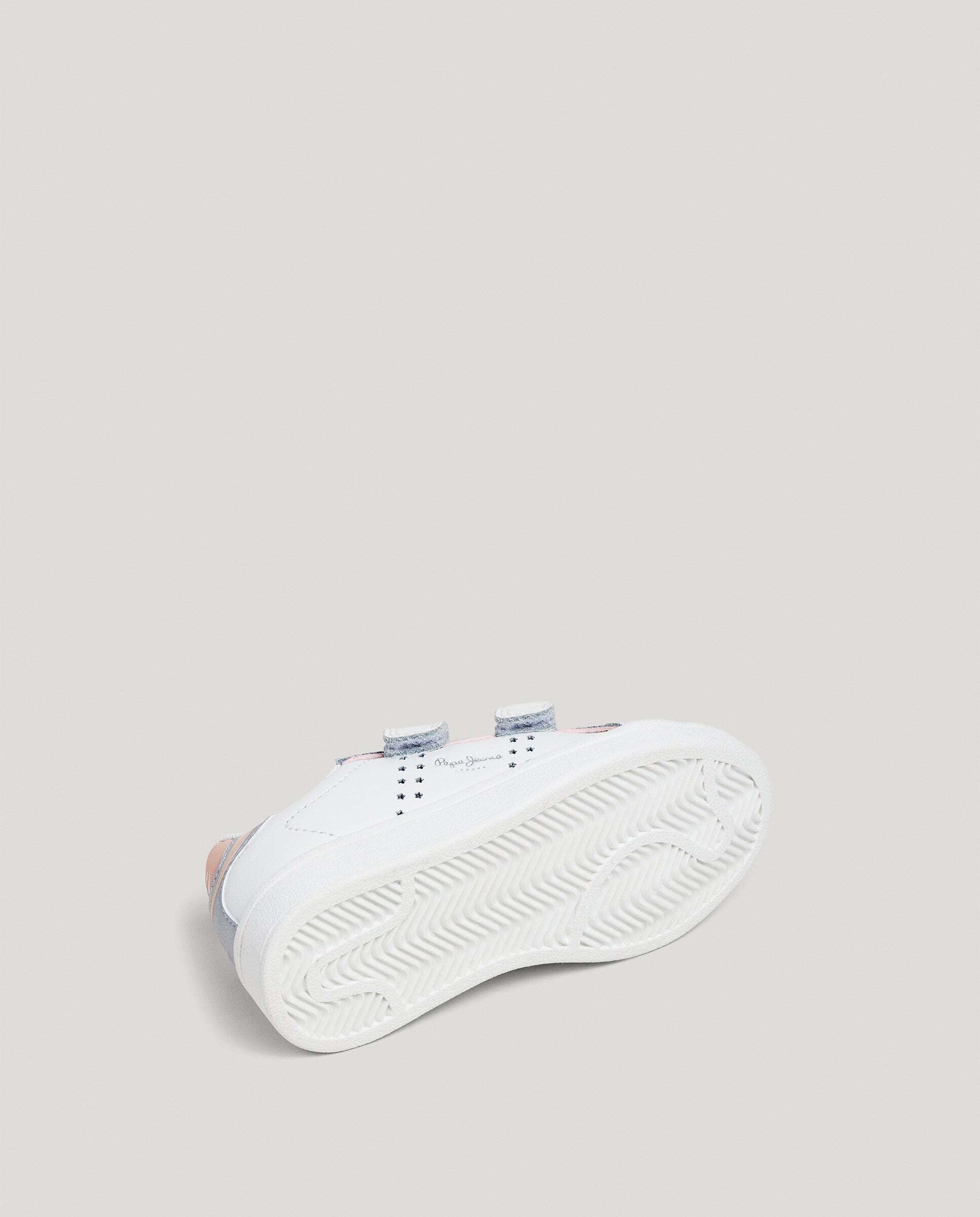 Zapatillas de niña de piel cierre cierre adherente - Pepe Jeans - Blanco Blanco-6
