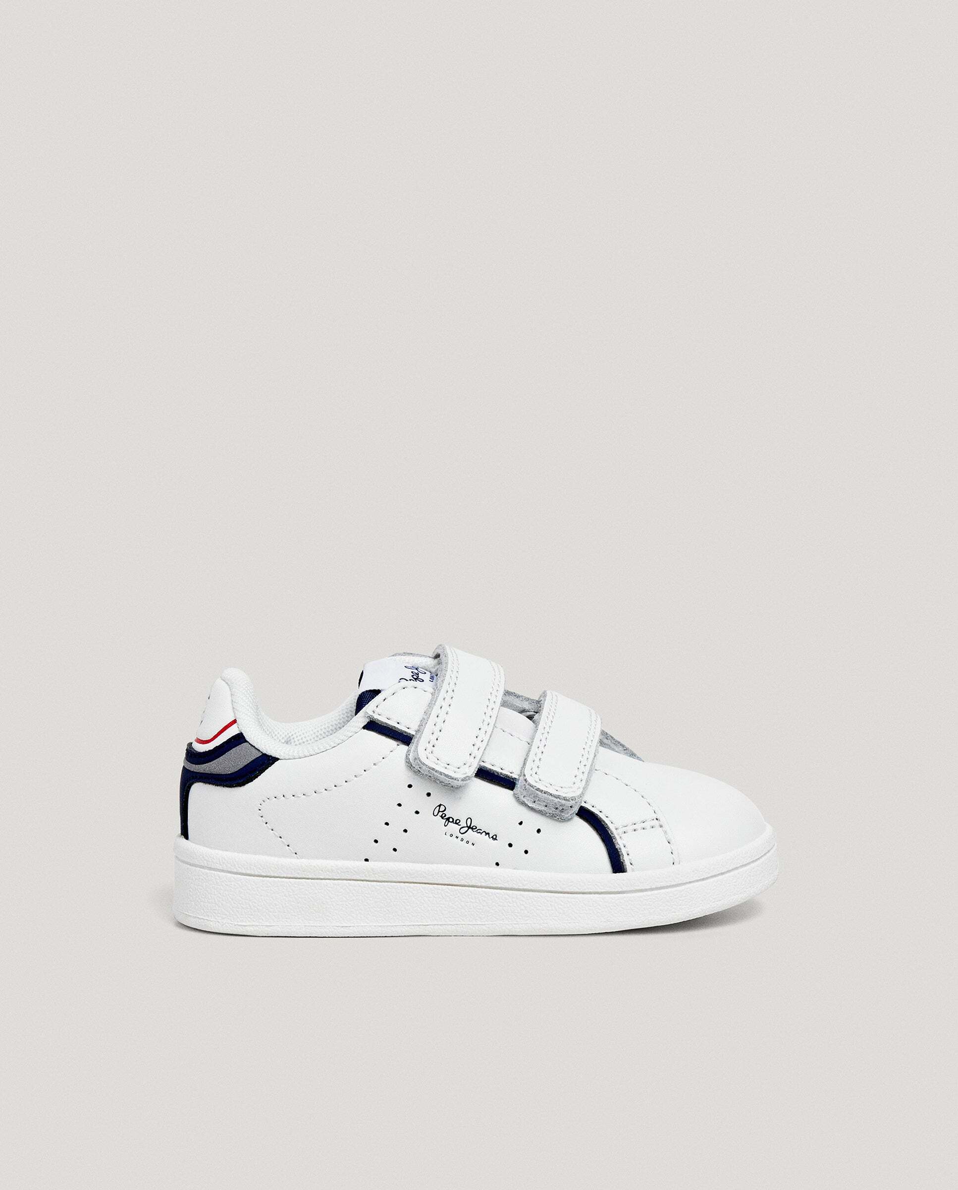 Imagen 0 de Zapatillas de niño de piel cierre cierre adherente Blanco