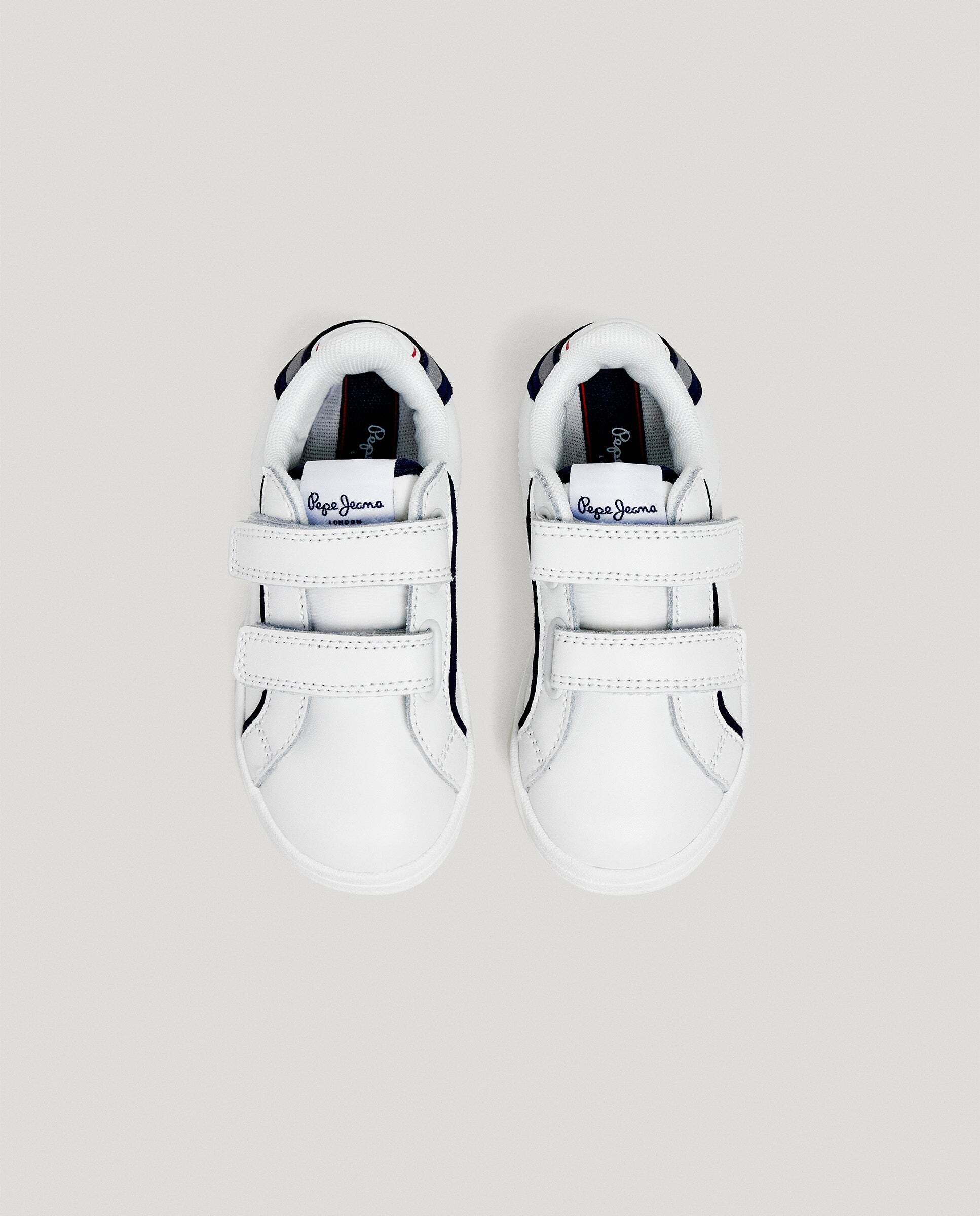 Zapatillas de niño de piel cierre cierre adherente - Pepe Jeans - Blanco Blanco-2