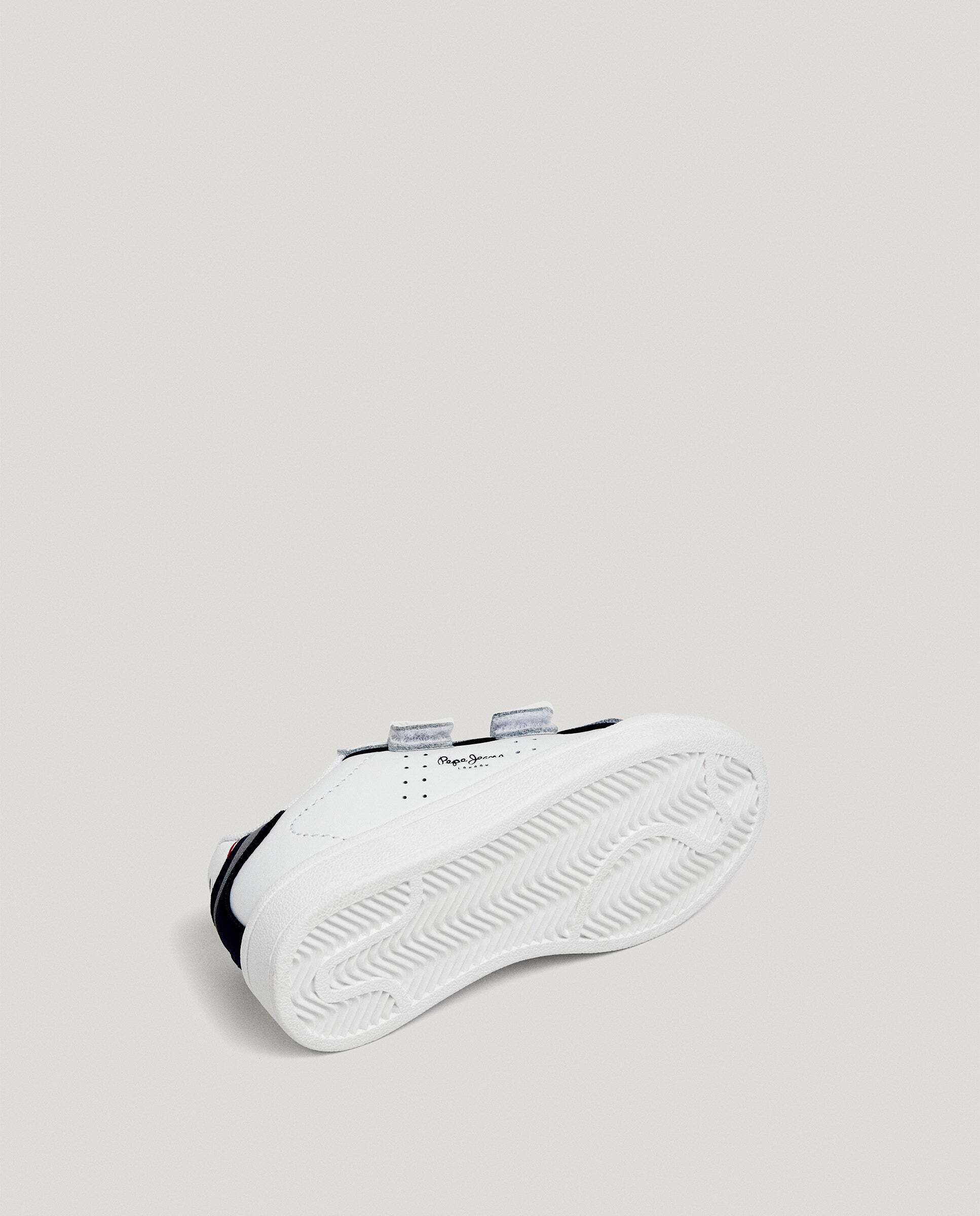 Zapatillas de niño de piel cierre cierre adherente - Pepe Jeans - Blanco Blanco-6