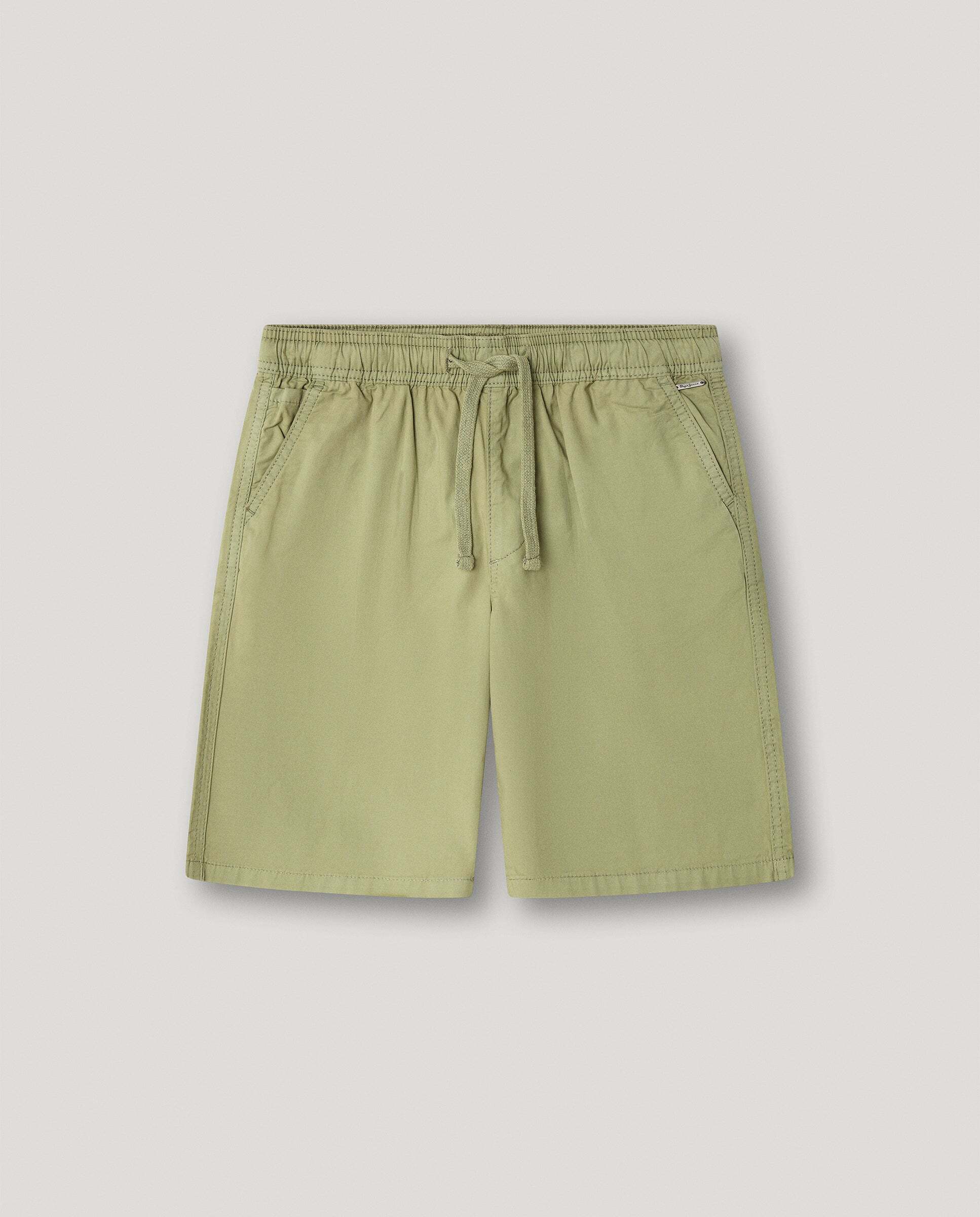Shorts chinos con cordón ajustable Stephen de niño - Pepe Jeans - Verde militar Verde militar-1