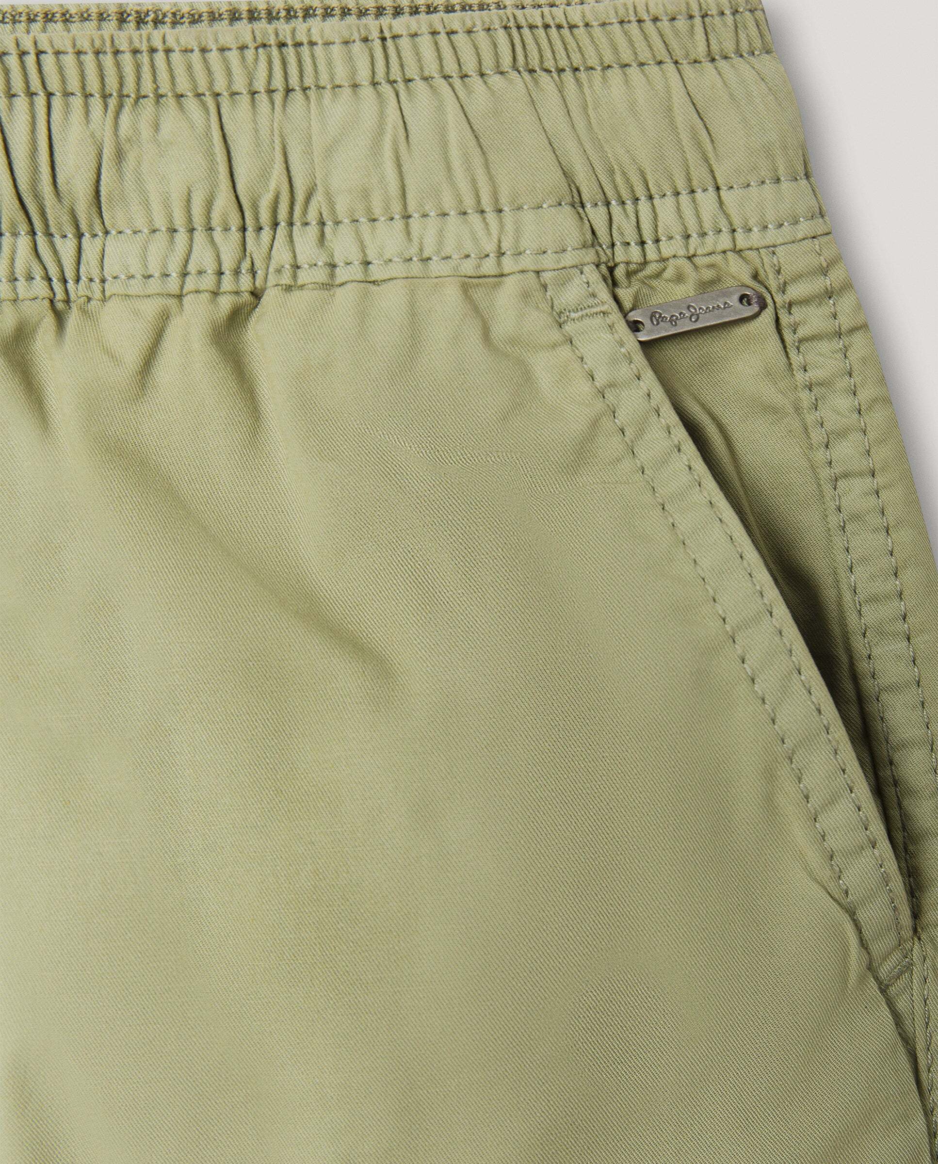 Shorts chinos con cordón ajustable Stephen de niño - Pepe Jeans - Verde militar Verde militar-3