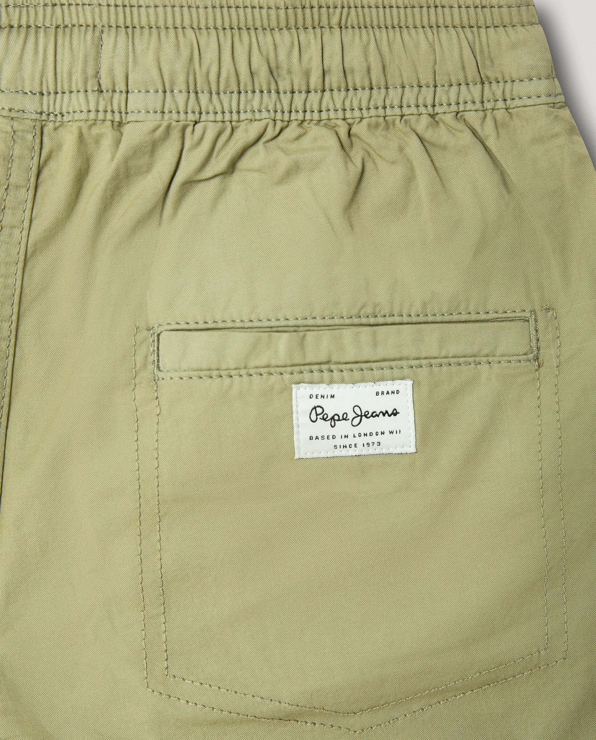 Shorts chinos con cordón ajustable Stephen de niño - Pepe Jeans - Verde militar Verde militar-5