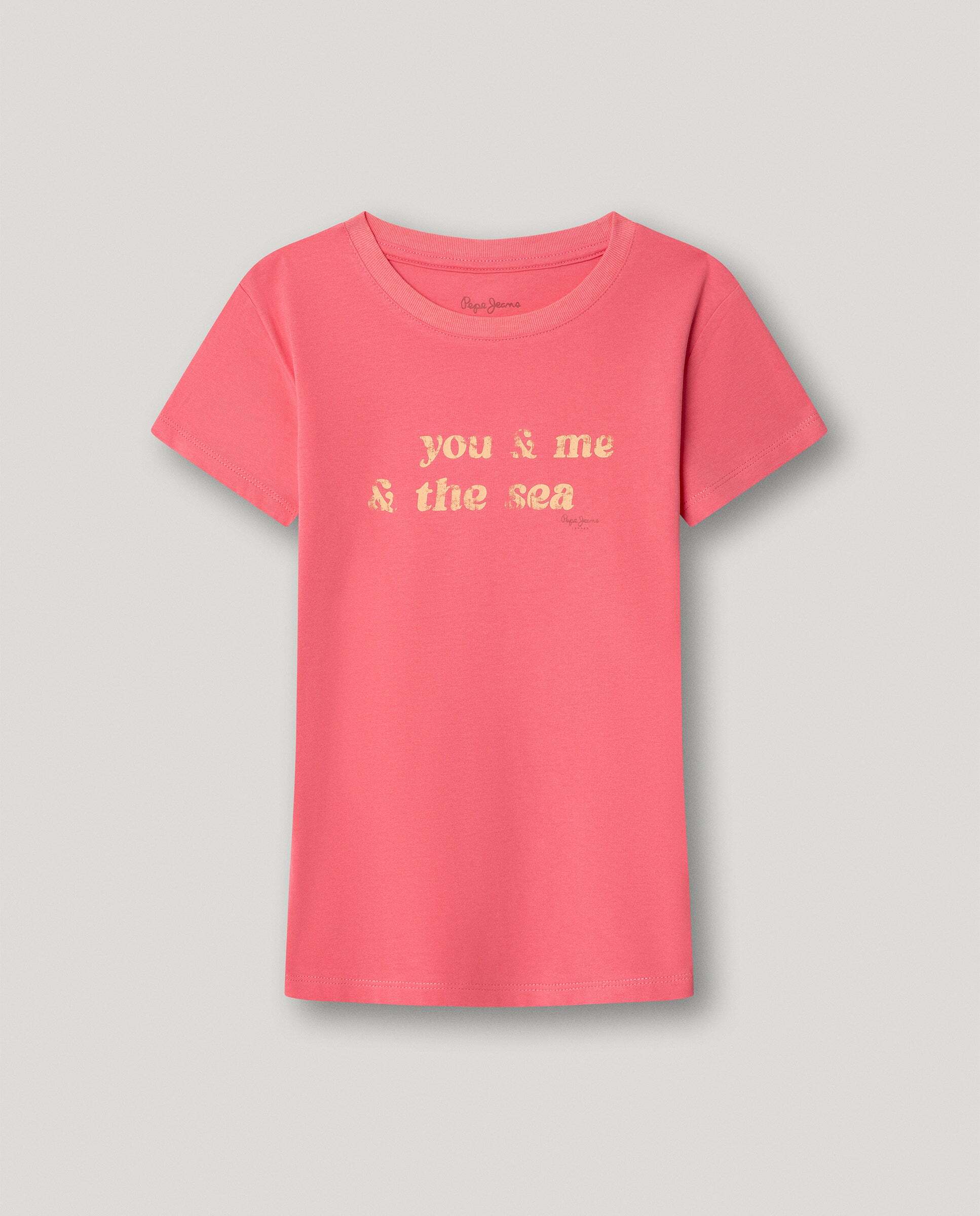Camiseta de niña estampada fit regular - Pepe Jeans - Rosa Rosa-1