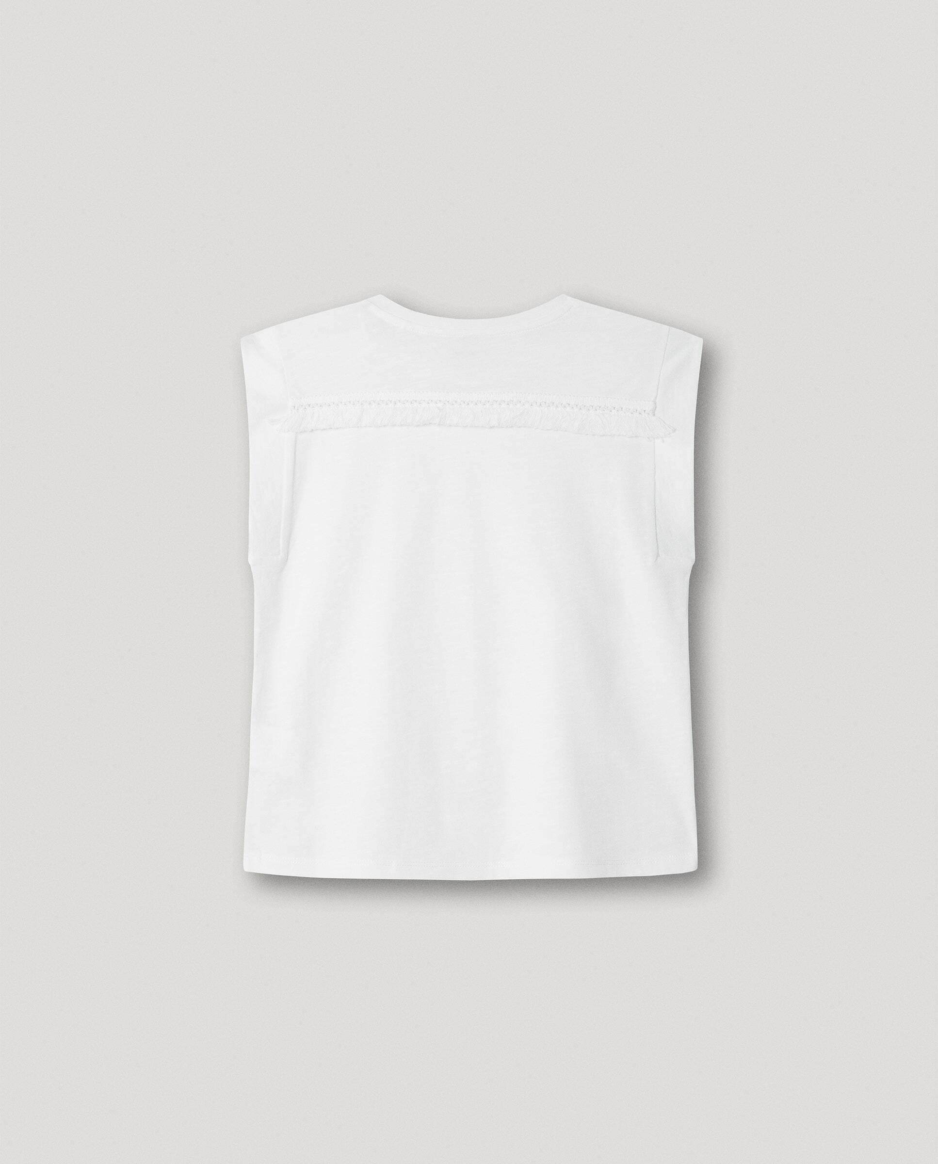 Camiseta sin mangas con flecos Gelu de niña - Pepe Jeans - Blanco Blanco-3
