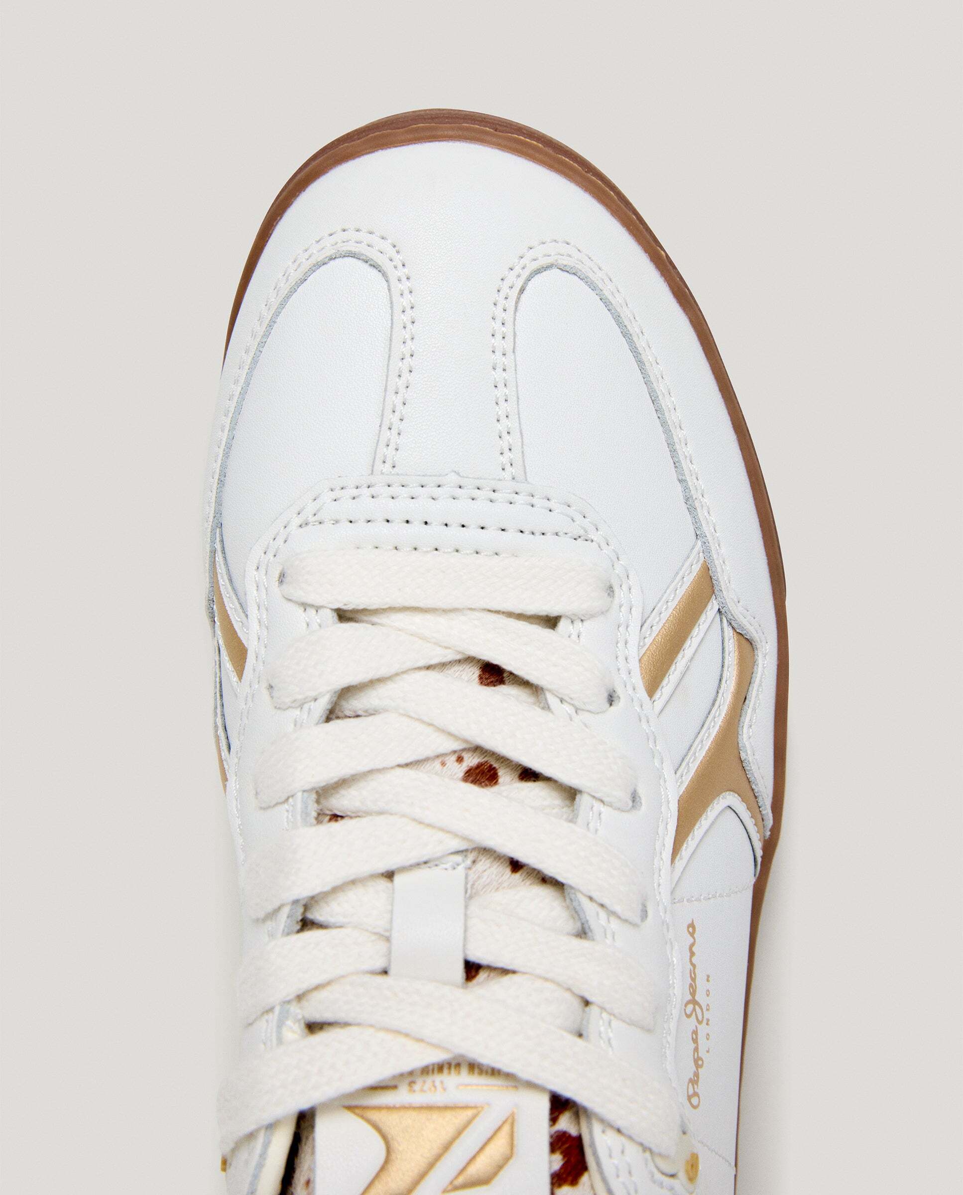 Ball - Pepe Jeans - zapatillas de piel animal print - Blanco Blanco-5