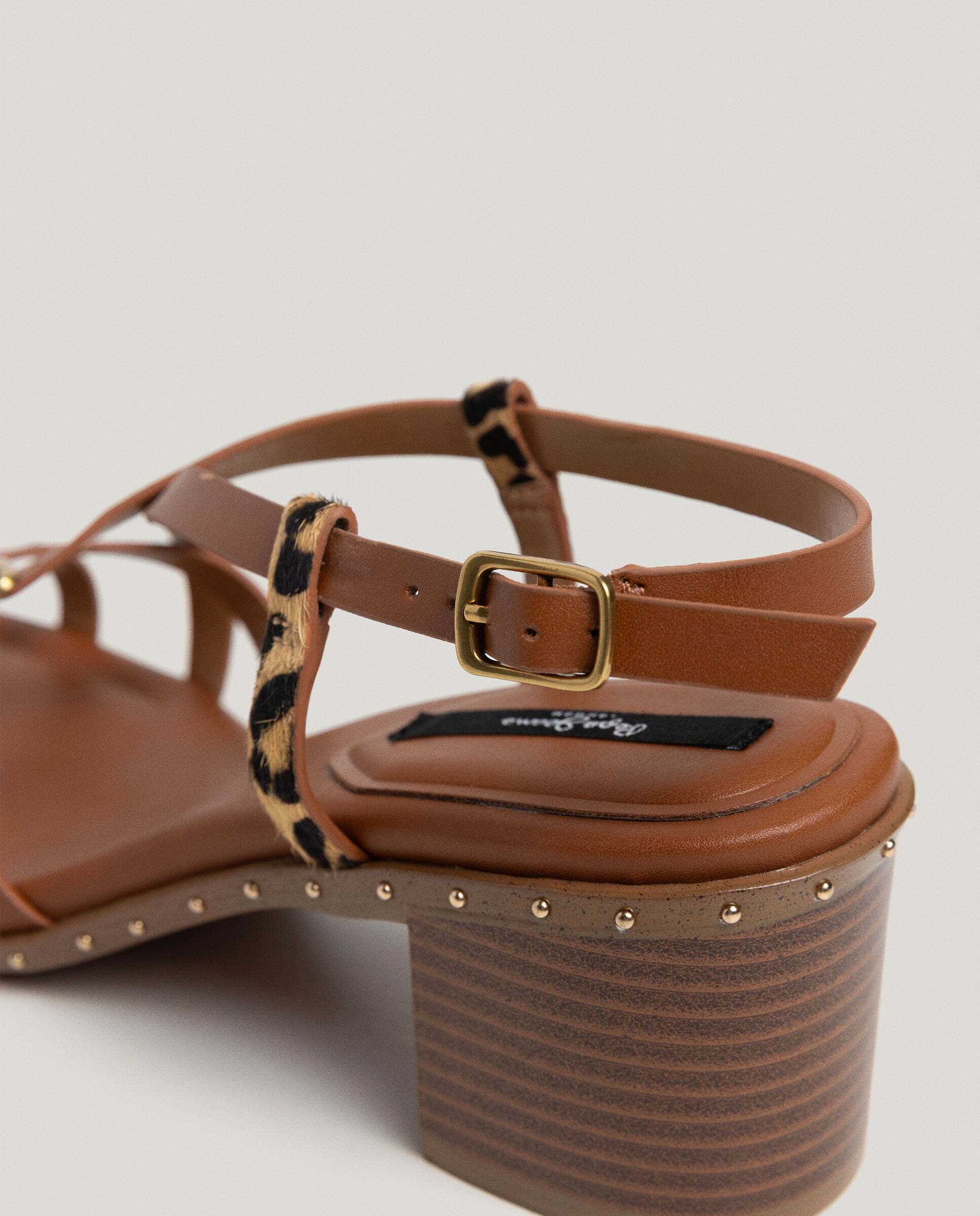 Sandalias de mujer detalles animal print - Pepe Jeans - Marrón Marrón-5