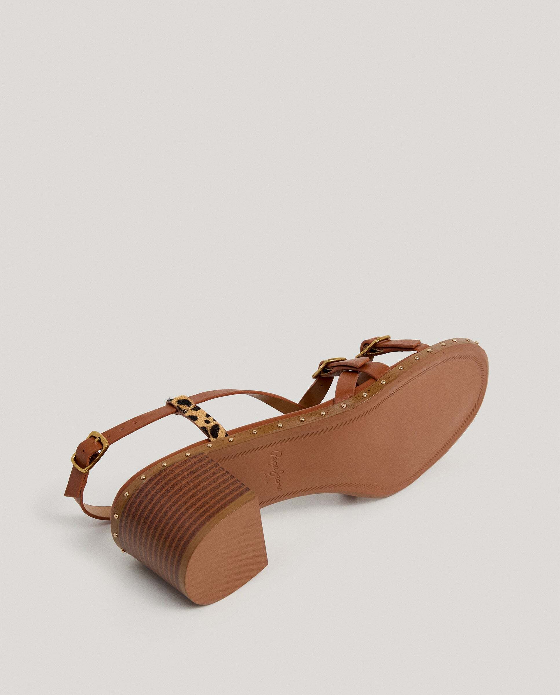 Sandalias de mujer detalles animal print - Pepe Jeans - Marrón Marrón-6