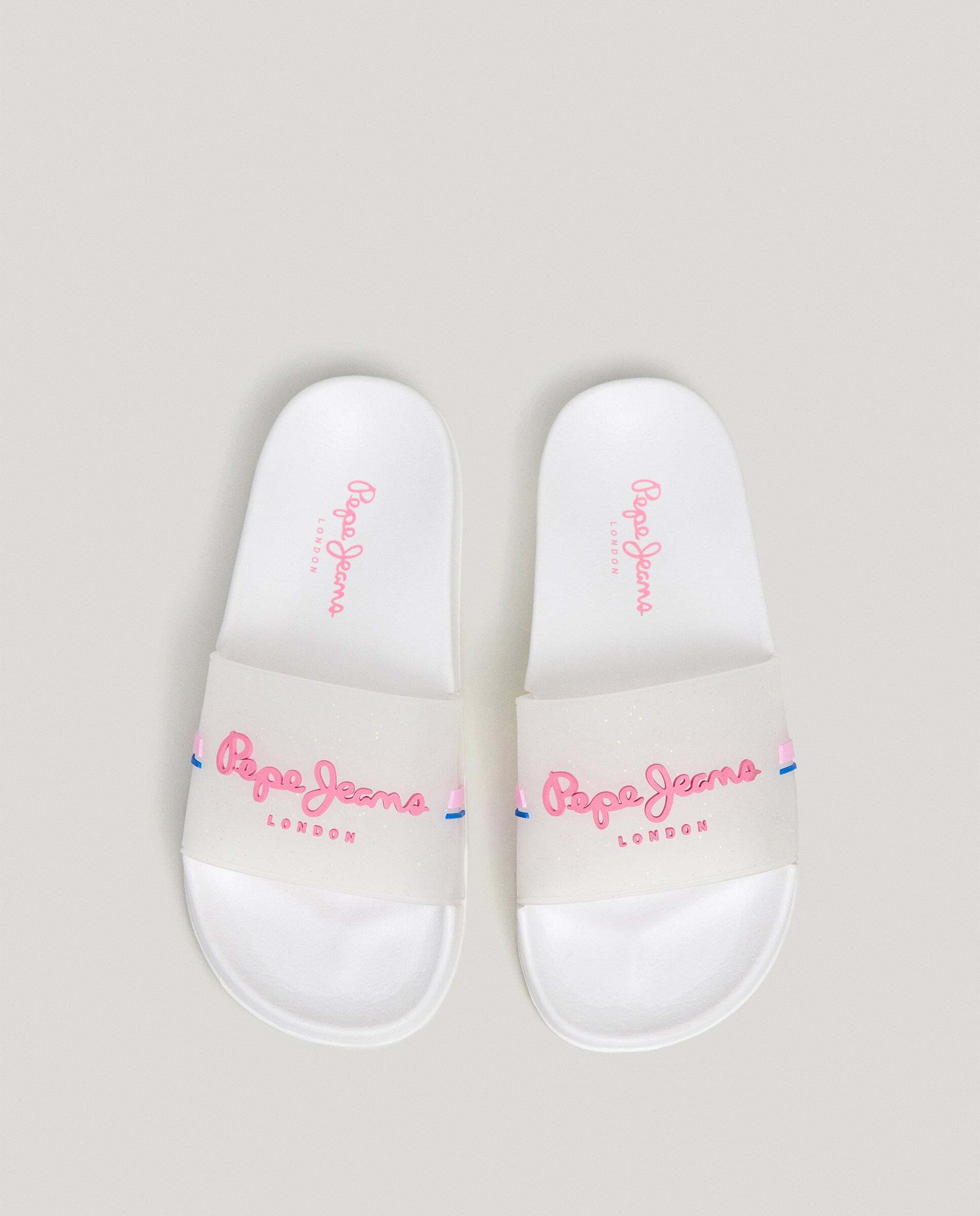 Imagen 0 de Chanclas pala de niña slider con detalles glitter Morado