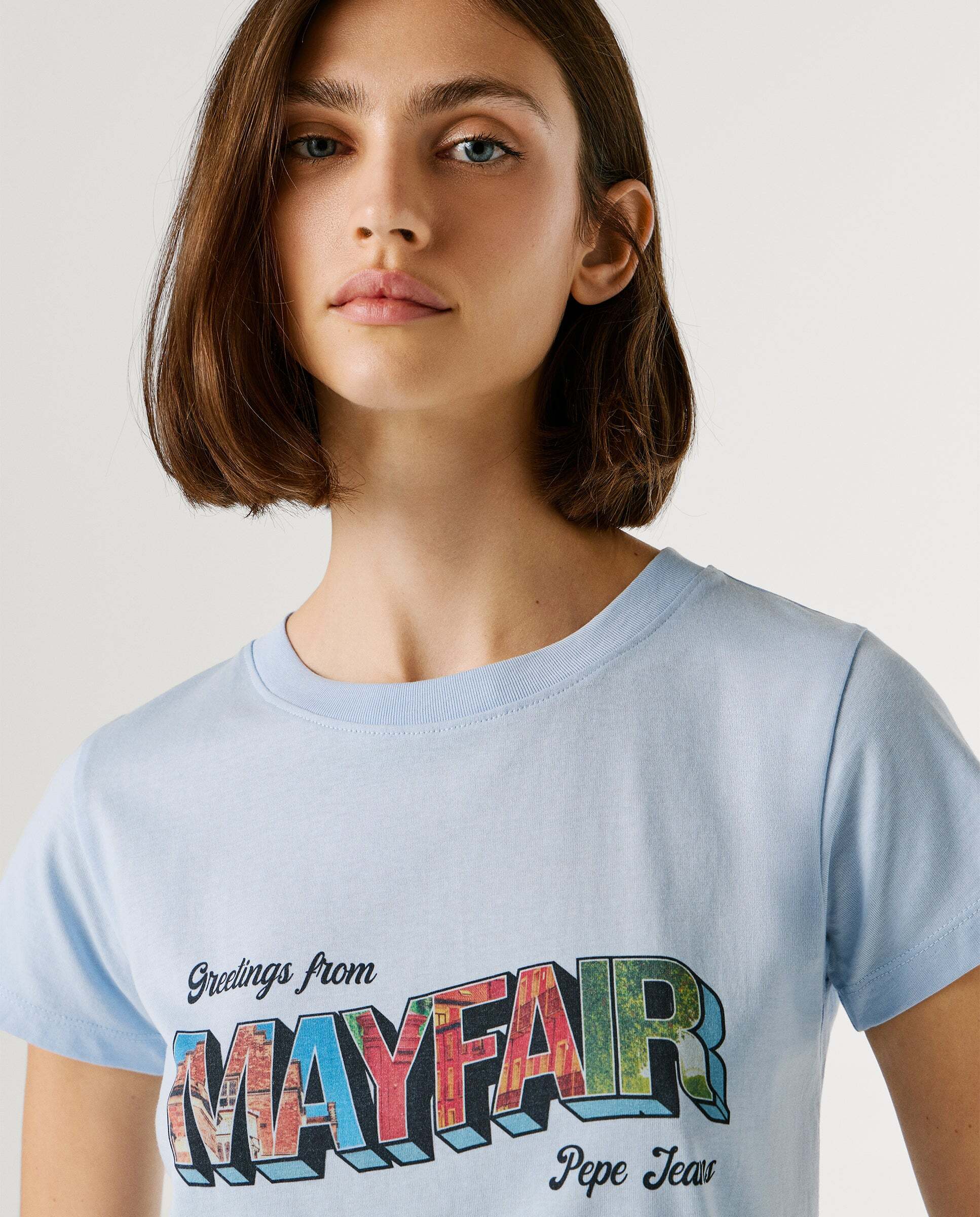 Camiseta de mujer con gráfico estampado - Pepe Jeans - Azul Azul-4