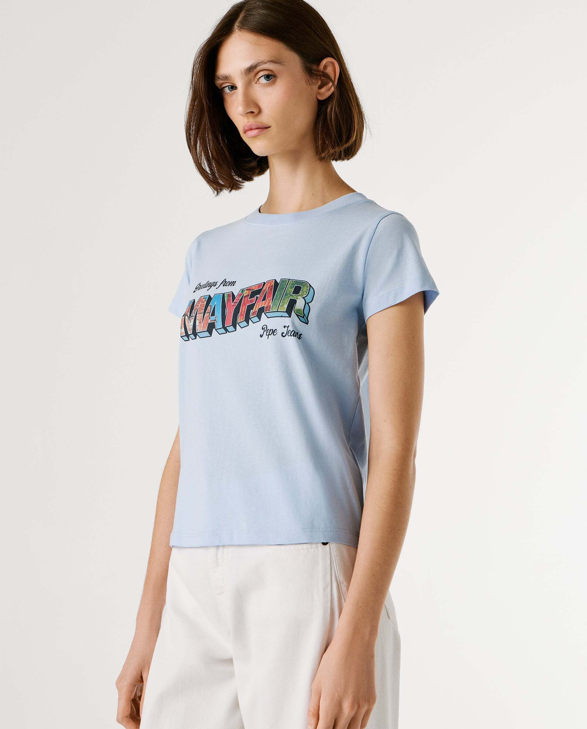 Camiseta de mujer con gráfico estampado - Pepe Jeans - Azul Azul-5