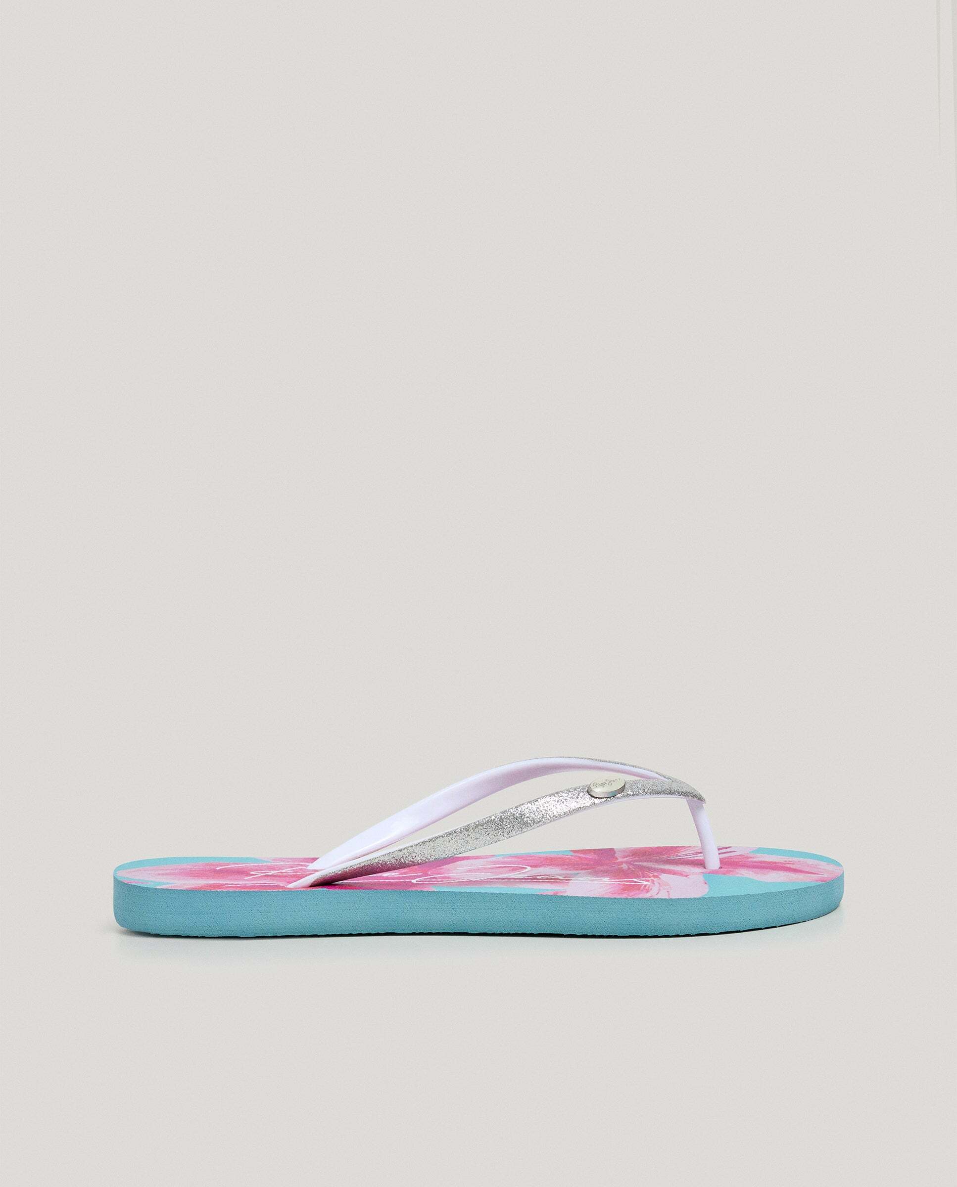 Chanclas de mujer de playa estampado floral - Pepe Jeans - Plata Plata-1