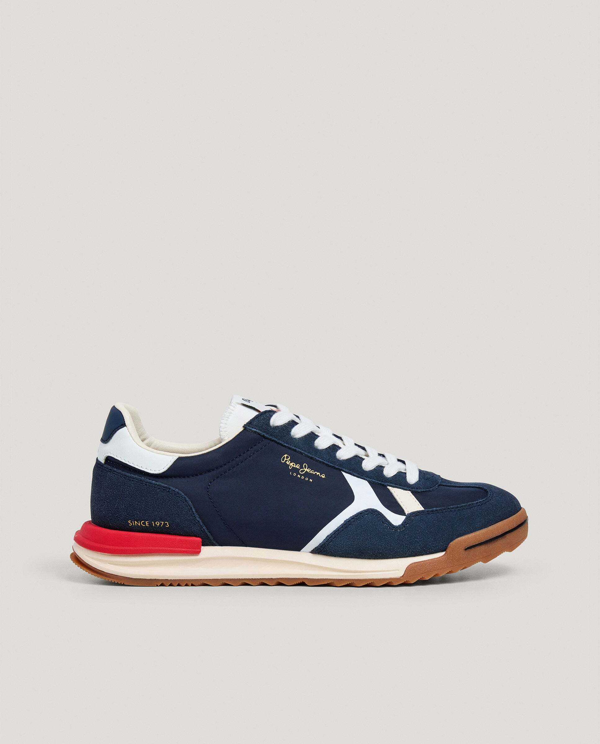 Imagen 0 de Marvin - zapatillas retro con detalles en ante Navy