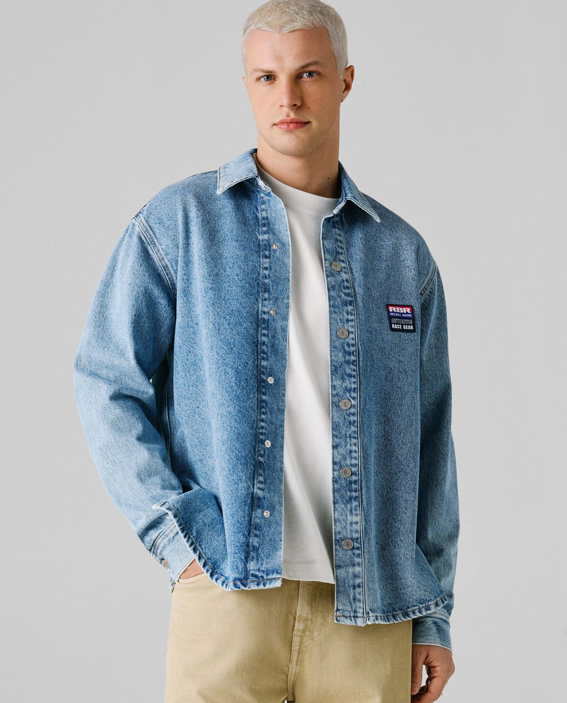 Pepe Jeans - Sobrecamisa vaquera de hombre fit relaxed red bull racing.