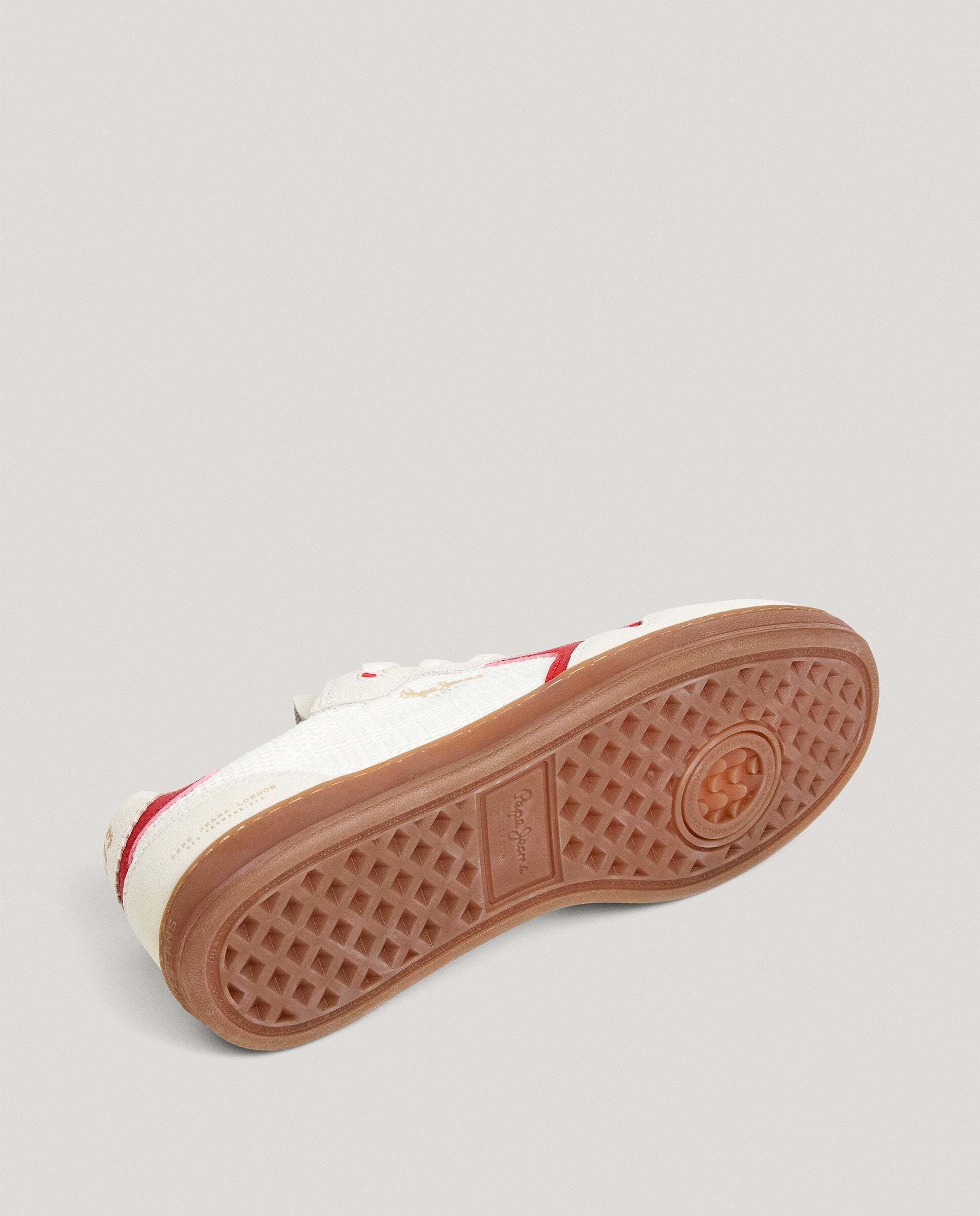 Zapatilla estilo retro de piel con isotipo lateral y suela de goma. - Pepe Jeans - Blanco Blanco-6