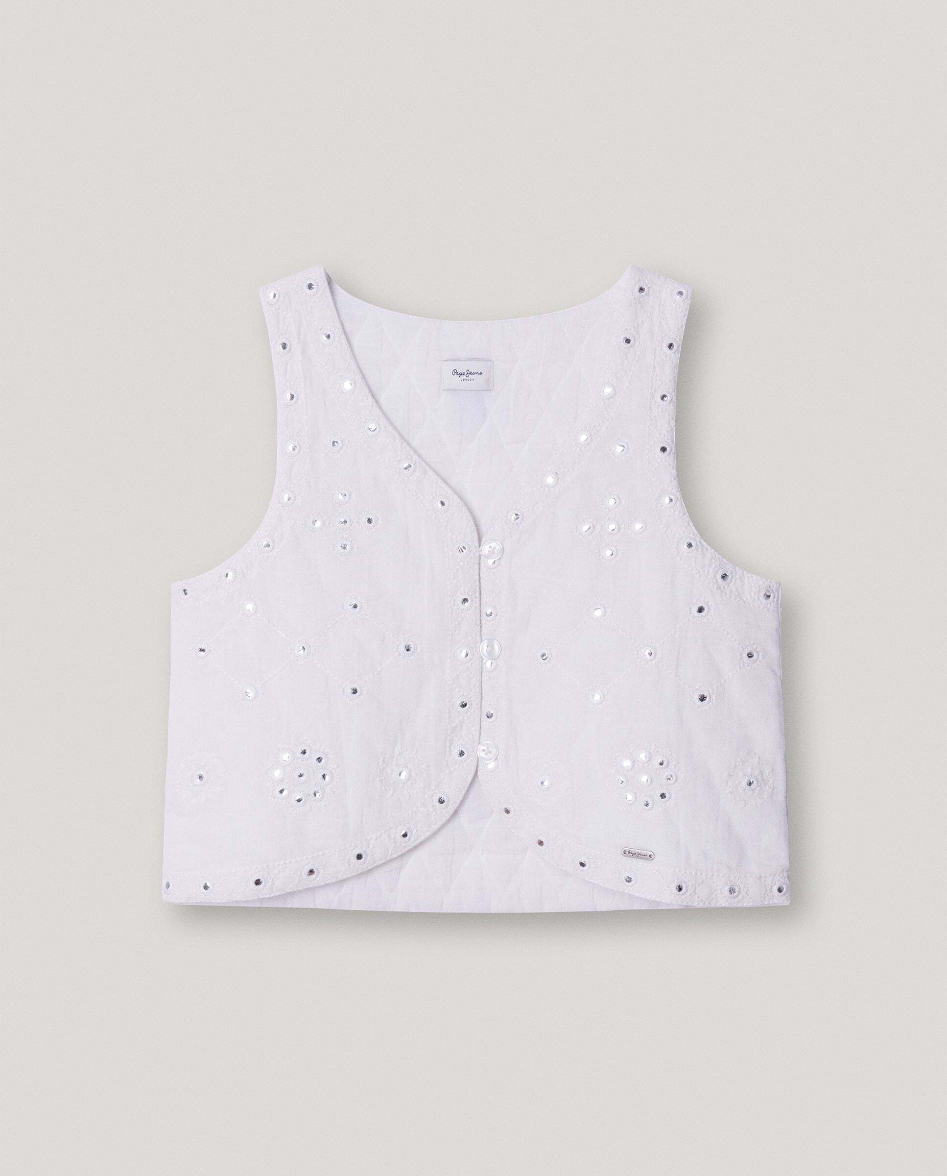 Chaleco con espejos Holly de niña - Pepe Jeans - Blanco Blanco-1