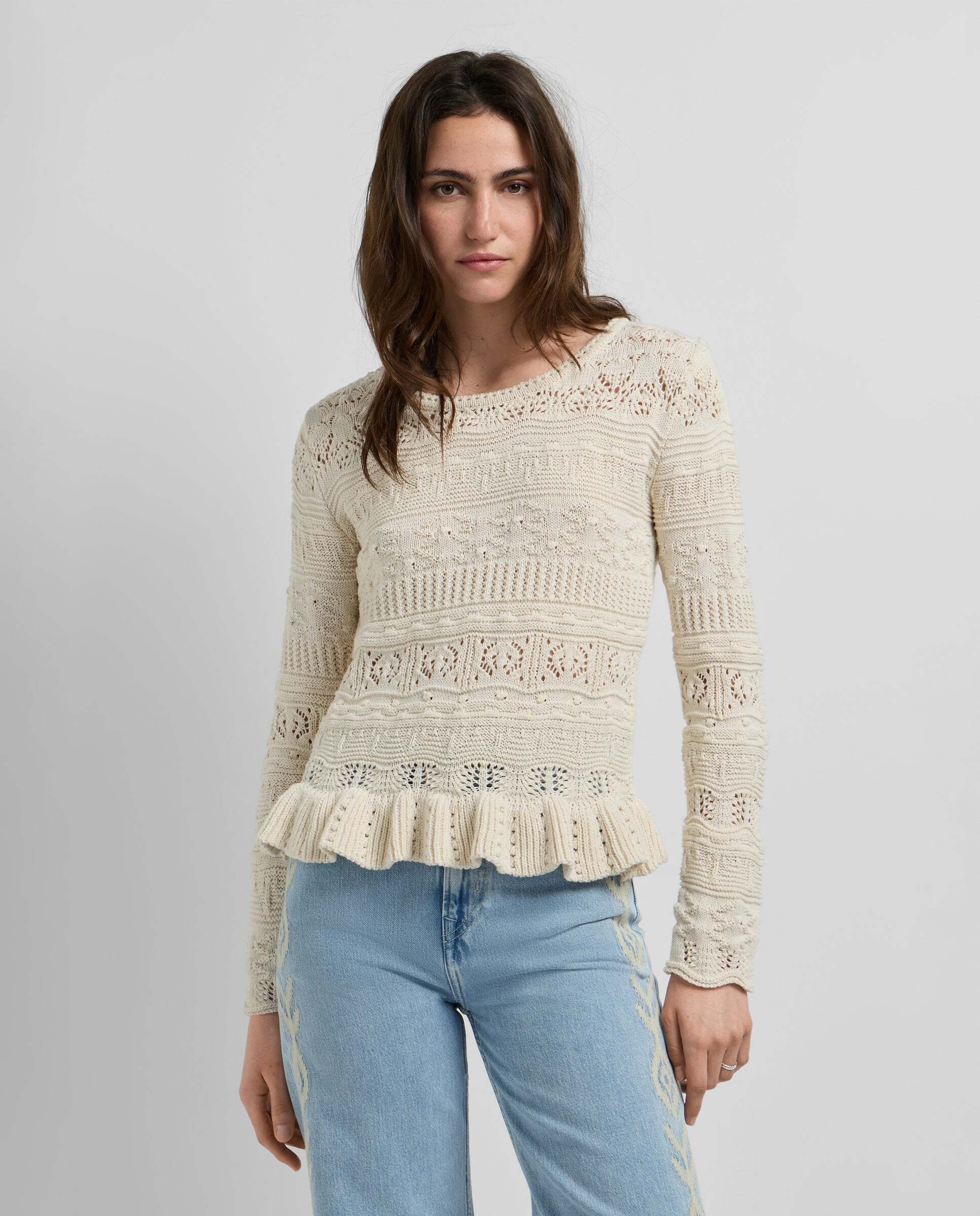 Pepe Jeans - W11 - jersey de mujer mouliné de cuello redondo.