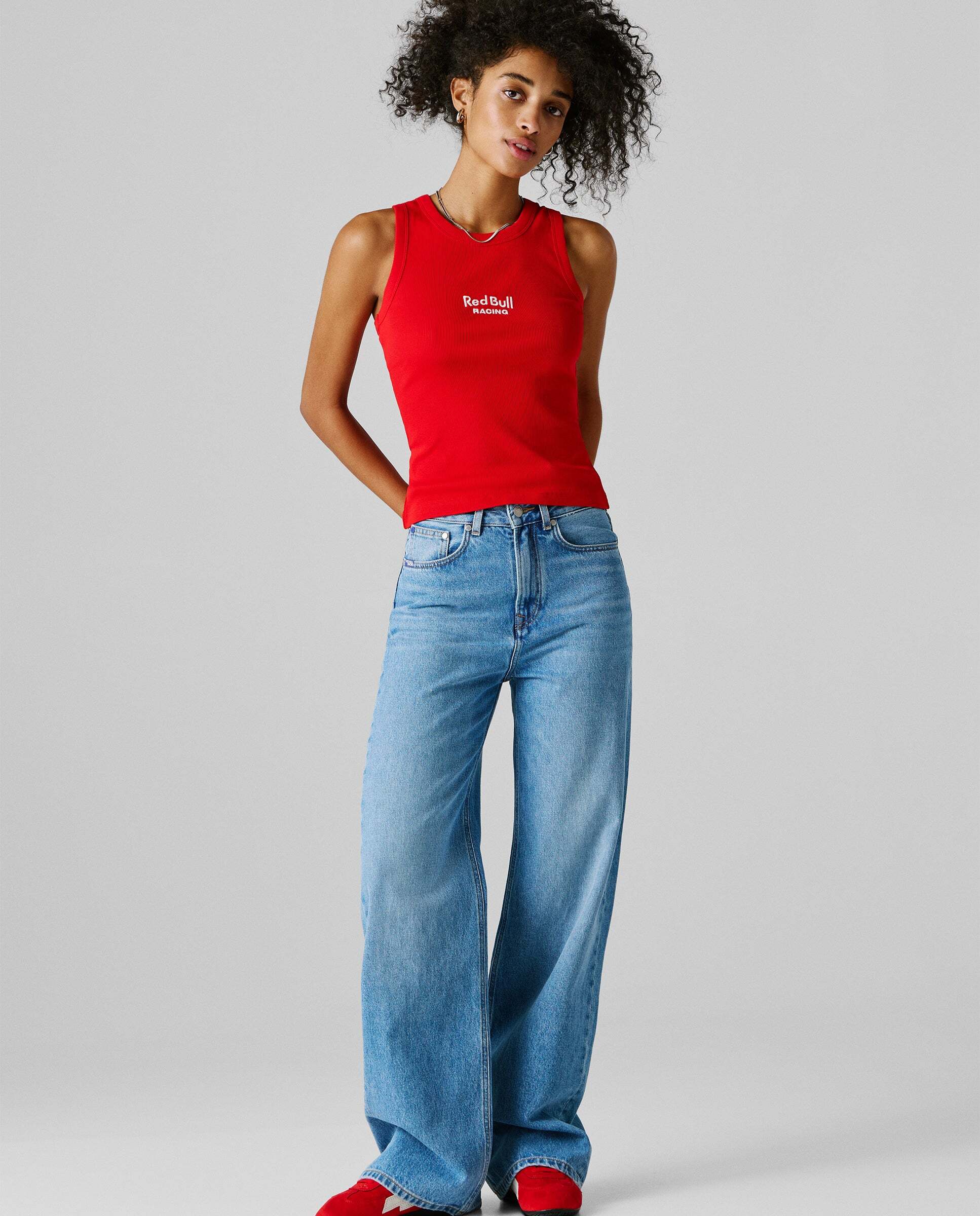Pepe Jeans - Vaquero de mujer fit wide y tiro medio red bull racing.