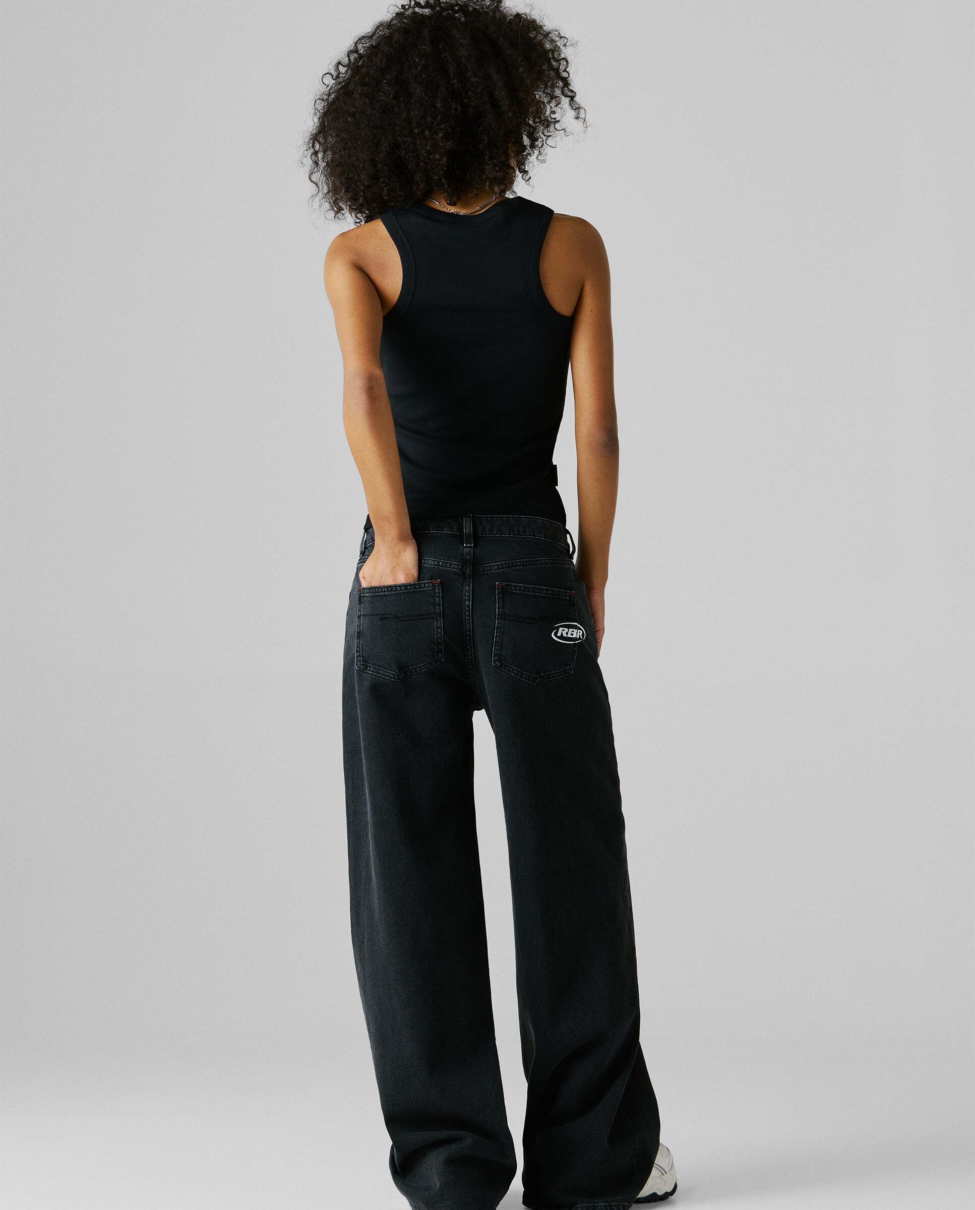 Vaquero de mujer fit wide y tiro medio red bull racing - Pepe Jeans - Gris Gris-3