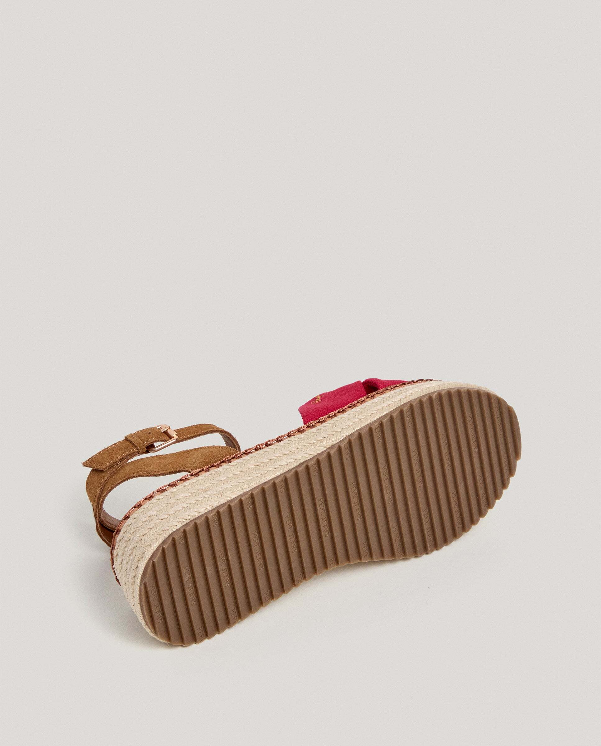 Sandalias de cuña de mujer con tiras cruzadas - Pepe Jeans - Rojo Rojo-6