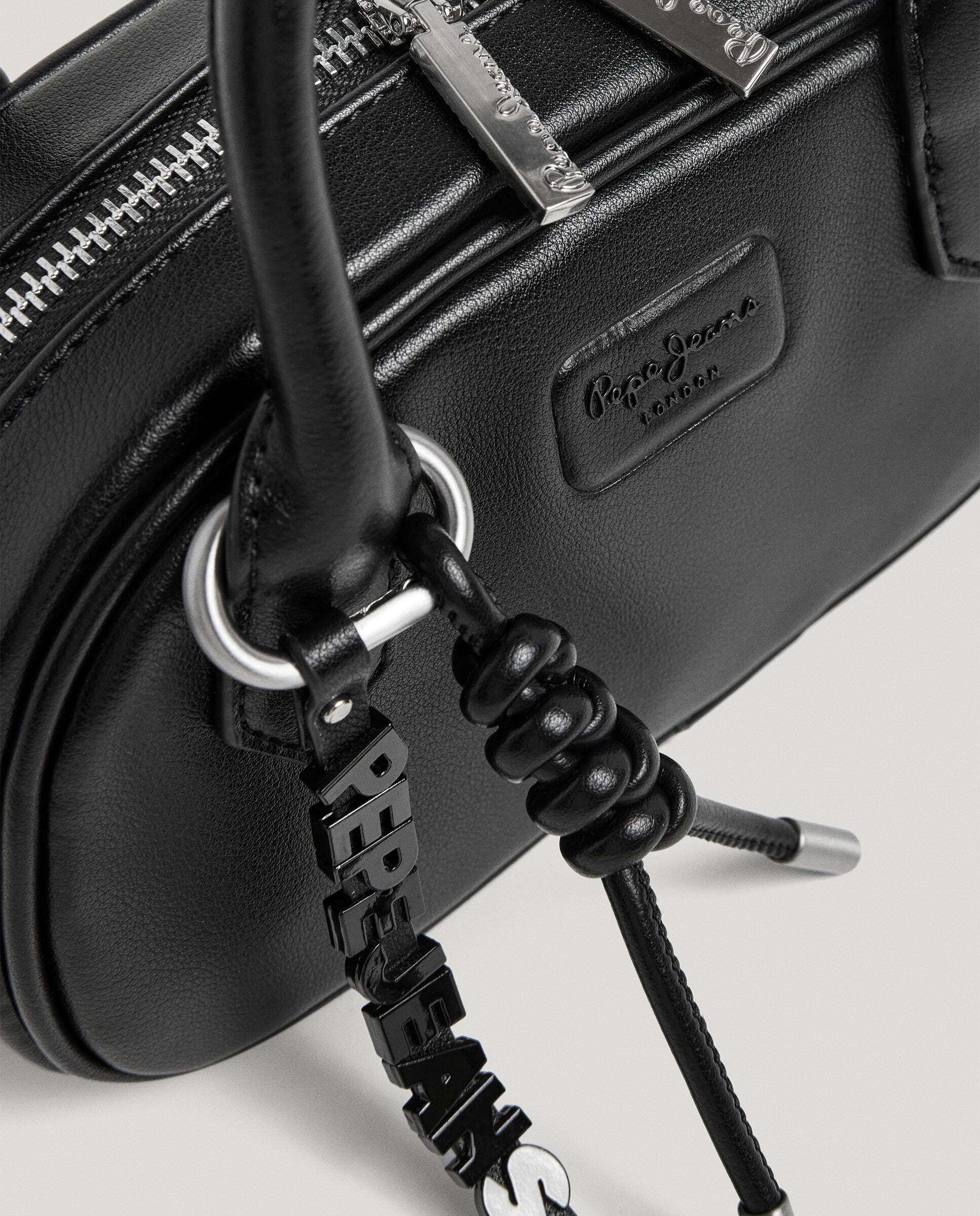 Bolso de mujer de hombro bowling efecto piel - Pepe Jeans - Negro Negro-4