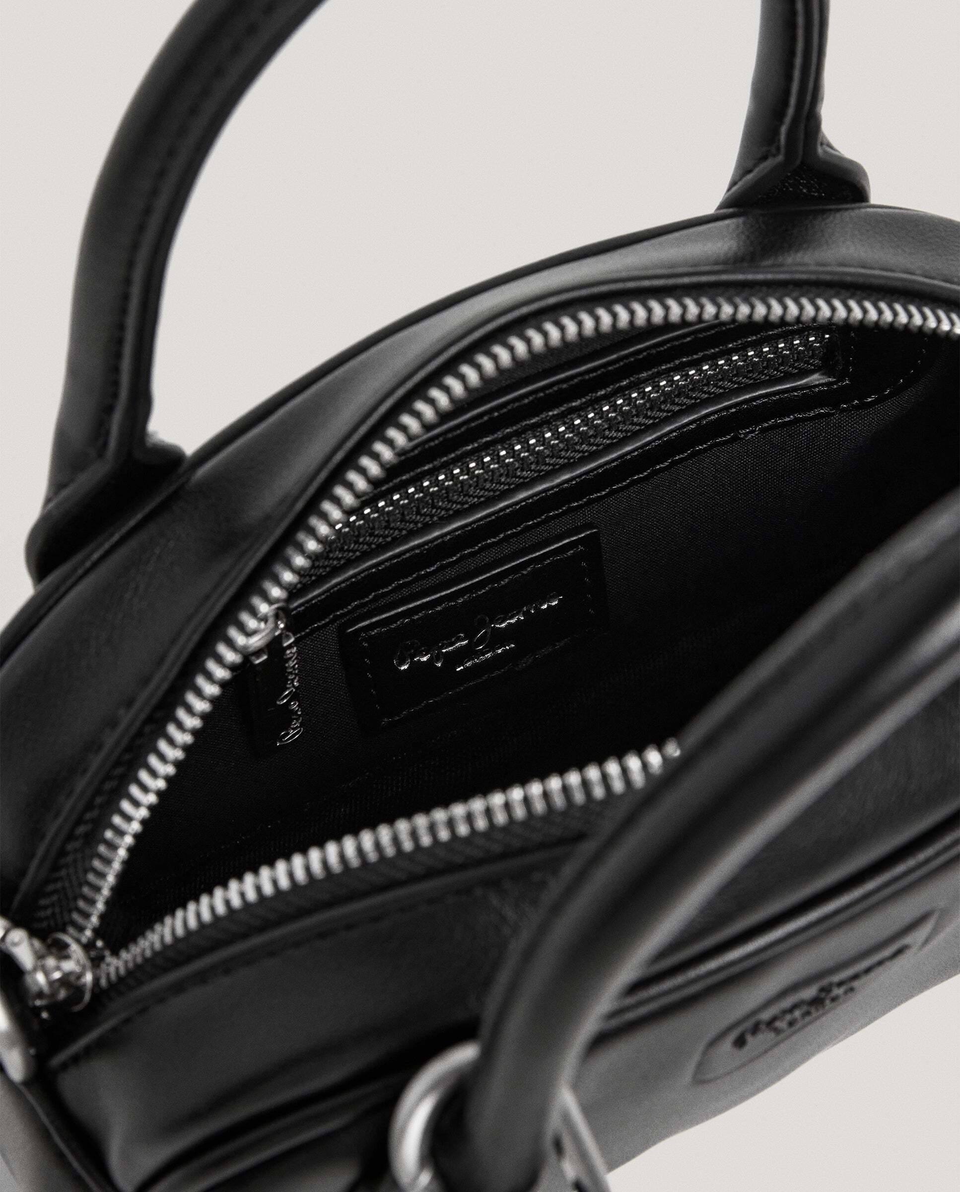 Bolso de mujer de hombro bowling efecto piel - Pepe Jeans - Negro Negro-5