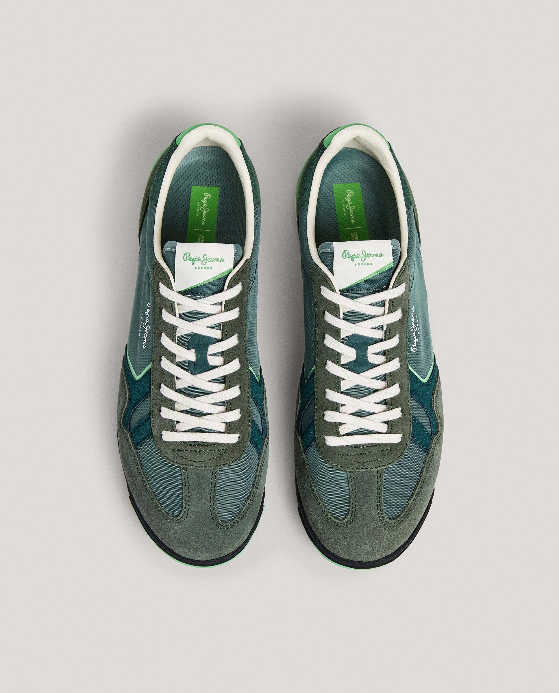 Marvin - Pepe Jeans - zapatillas retro con detalles en ante - Verde Verde-3
