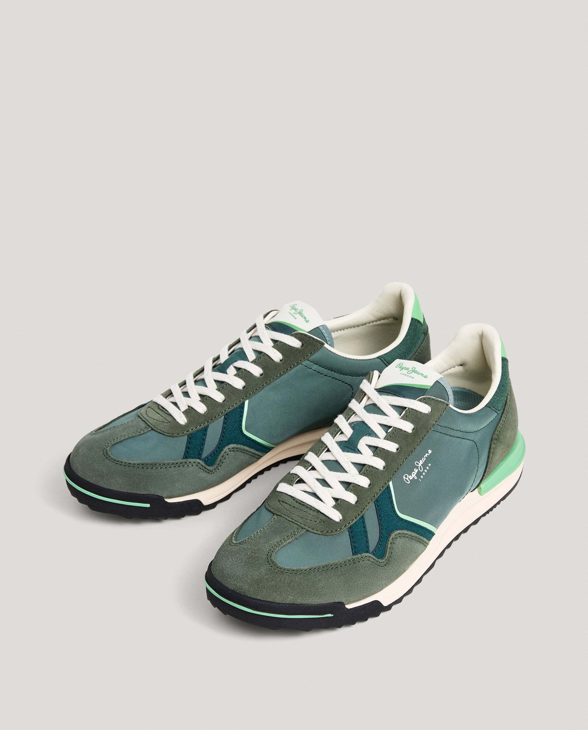 Marvin - Pepe Jeans - zapatillas retro con detalles en ante - Verde Verde-2