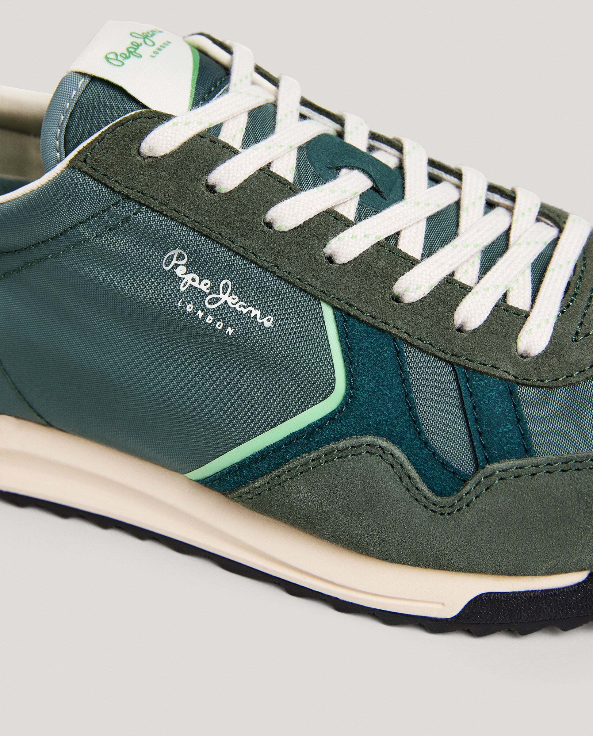 Marvin - Pepe Jeans - zapatillas retro con detalles en ante - Verde Verde-5