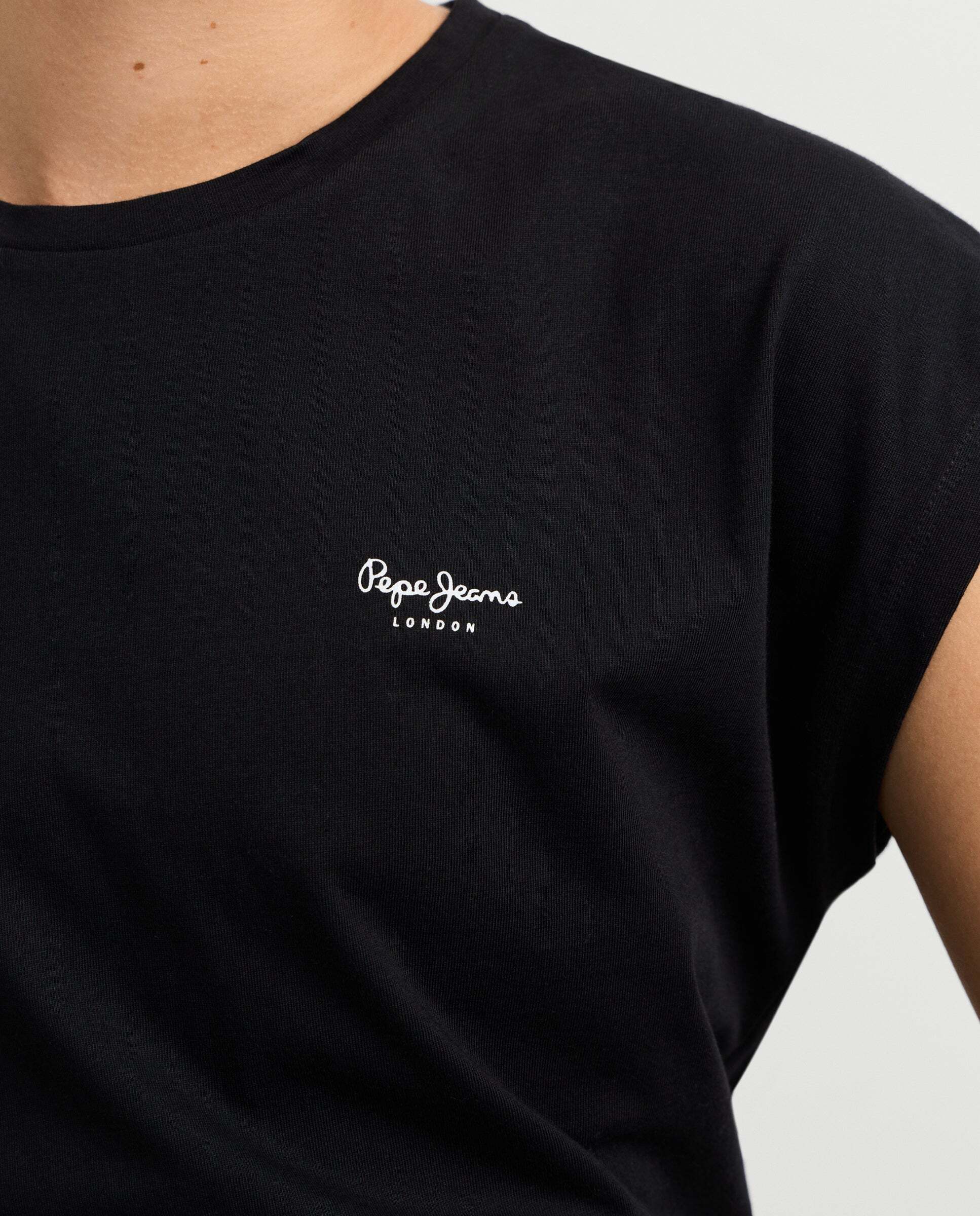 Camiseta de mujer fit slim con logo estampado - Pepe Jeans - Negro Negro-4