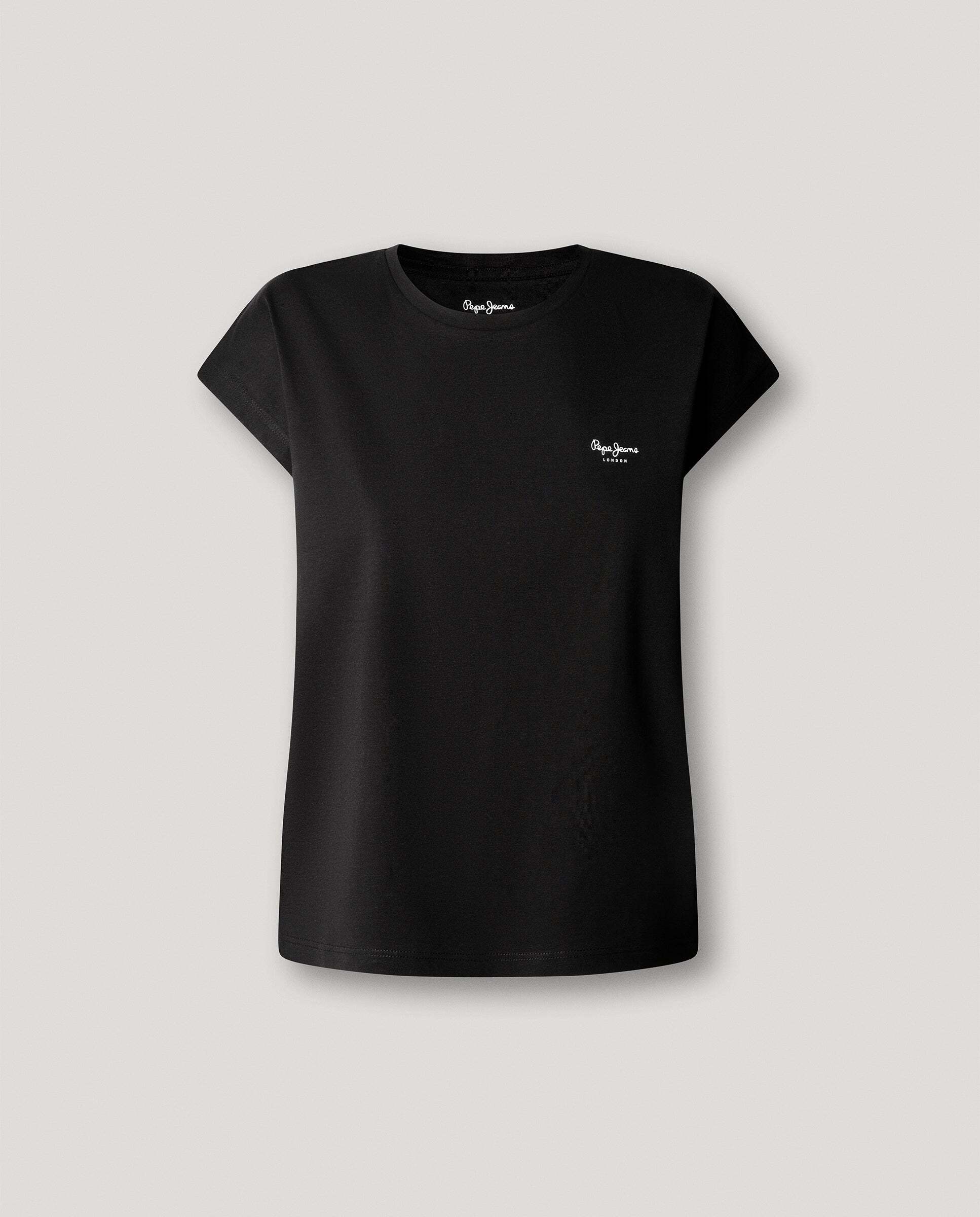 Camiseta de mujer fit slim con logo estampado - Pepe Jeans - Negro Negro-6