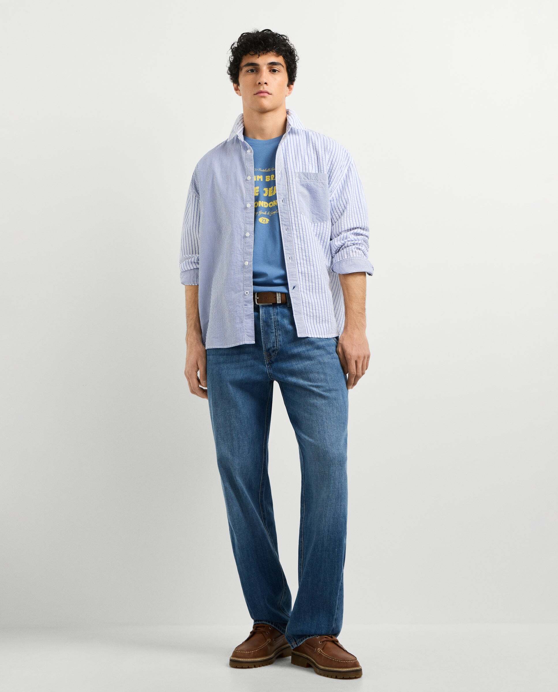 Imagen 1 de Vaquero de hombre fit loose tiro caído Azul denim