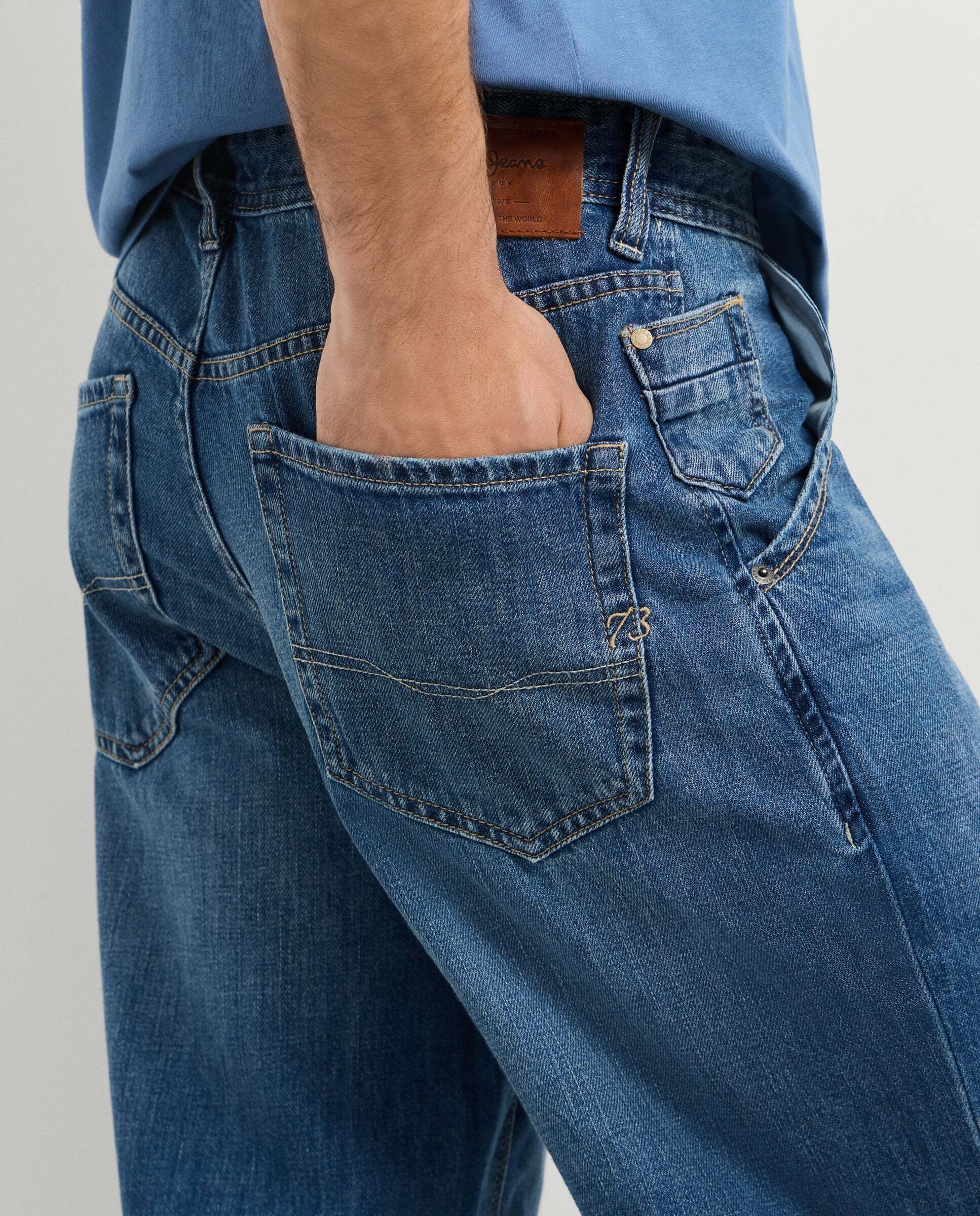 Imagen 4 de Vaquero de hombre fit loose tiro caído - Pepe Jeans - Azul denim Azul denim