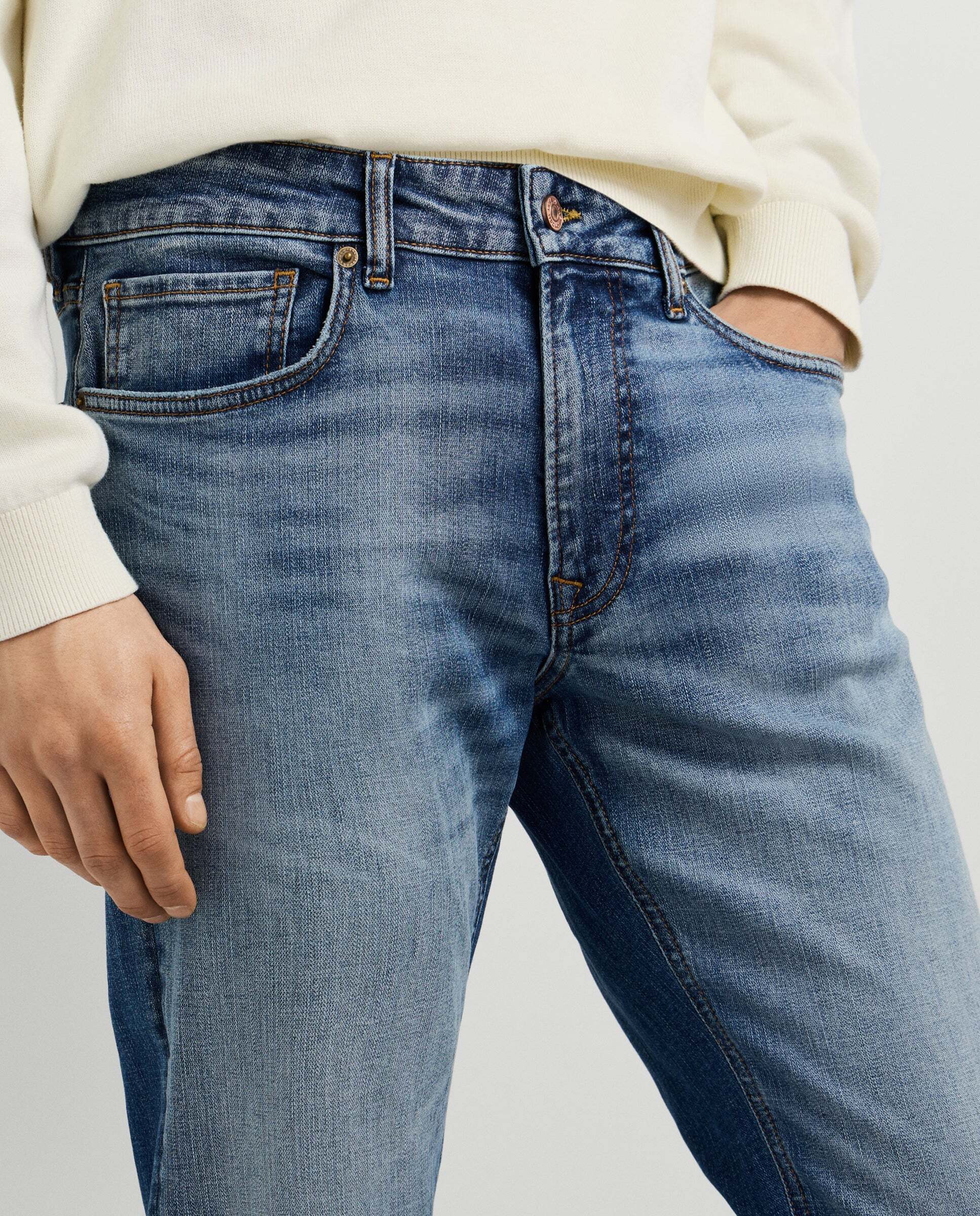 Vaquero de hombre fit taper tiro regular - Pepe Jeans - Morado Morado-4