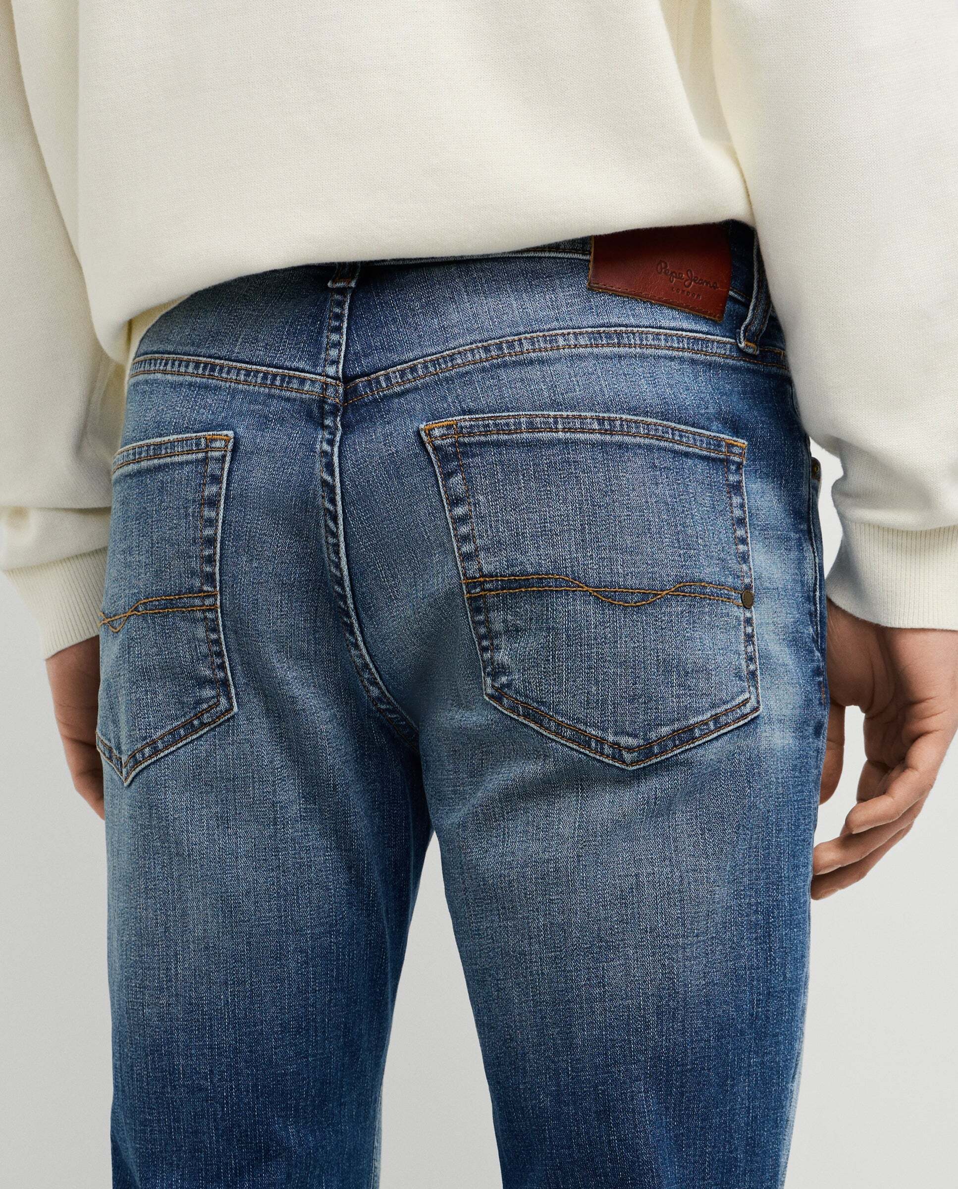 Vaquero de hombre fit taper tiro regular - Pepe Jeans - Morado Morado-5