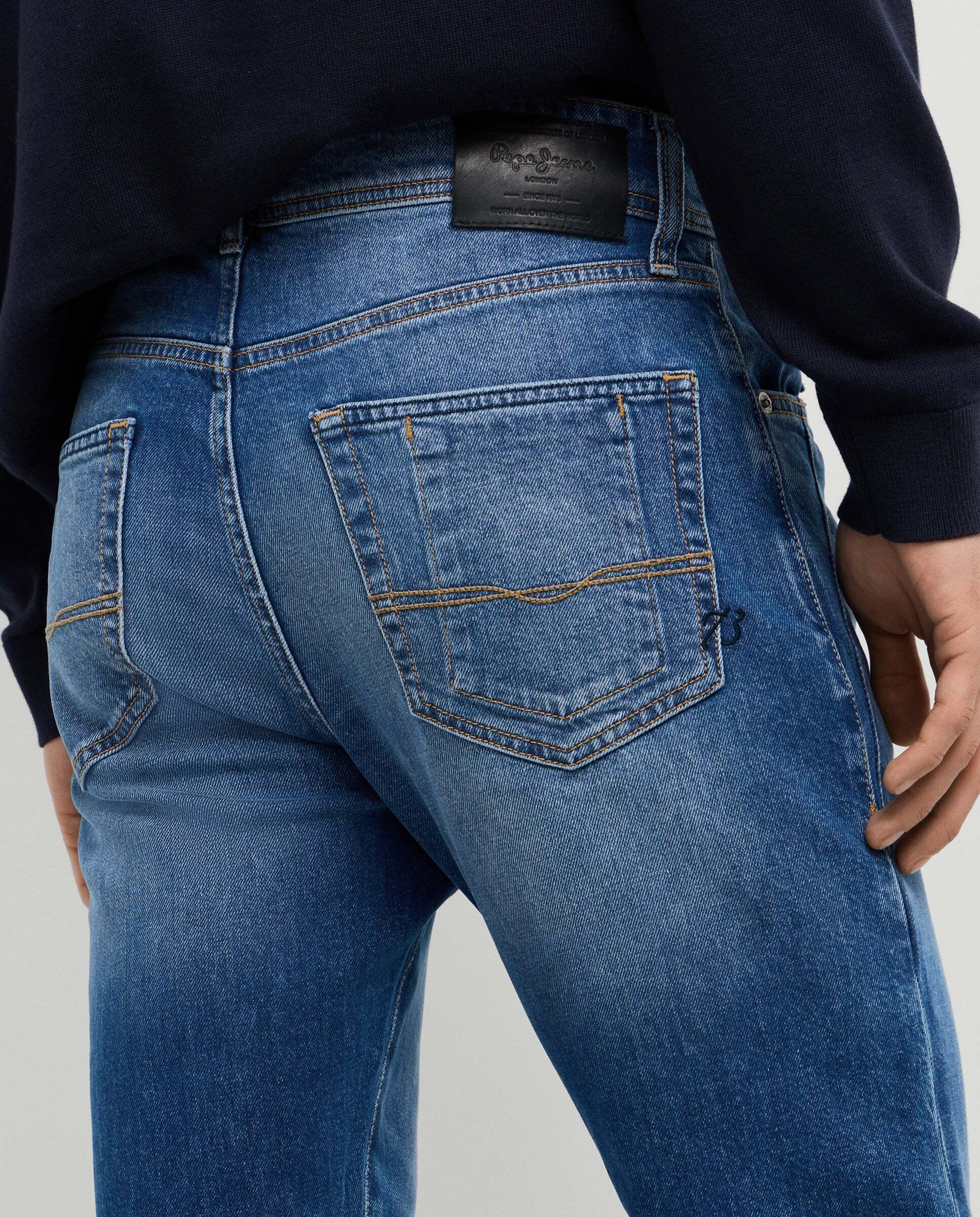 Vaquero de hombre fit slim tiro regular - Pepe Jeans - Azul denim Azul denim-5