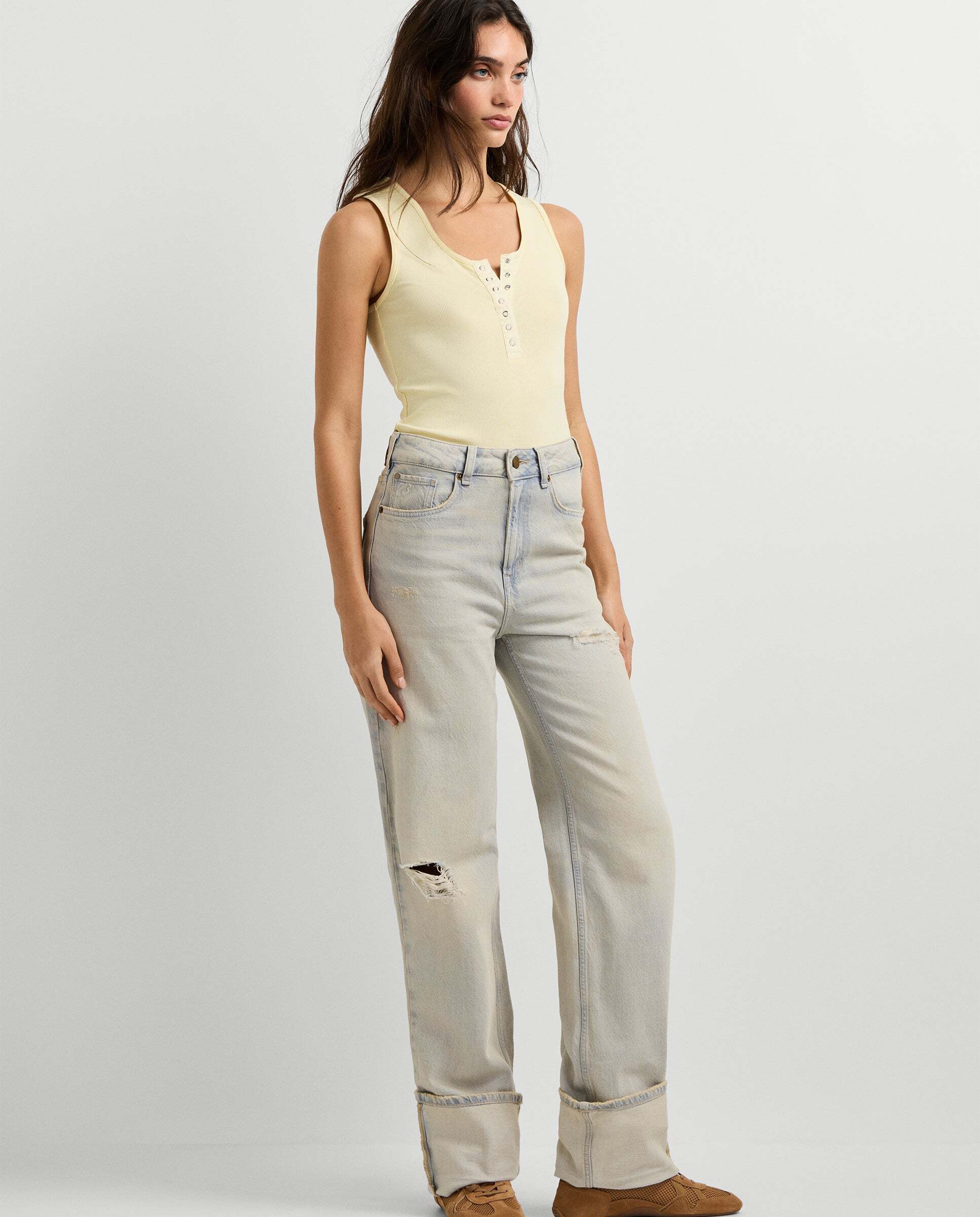 Vaquero de mujer fit recto tiro alto - Pepe Jeans - Azul denim Azul denim-2