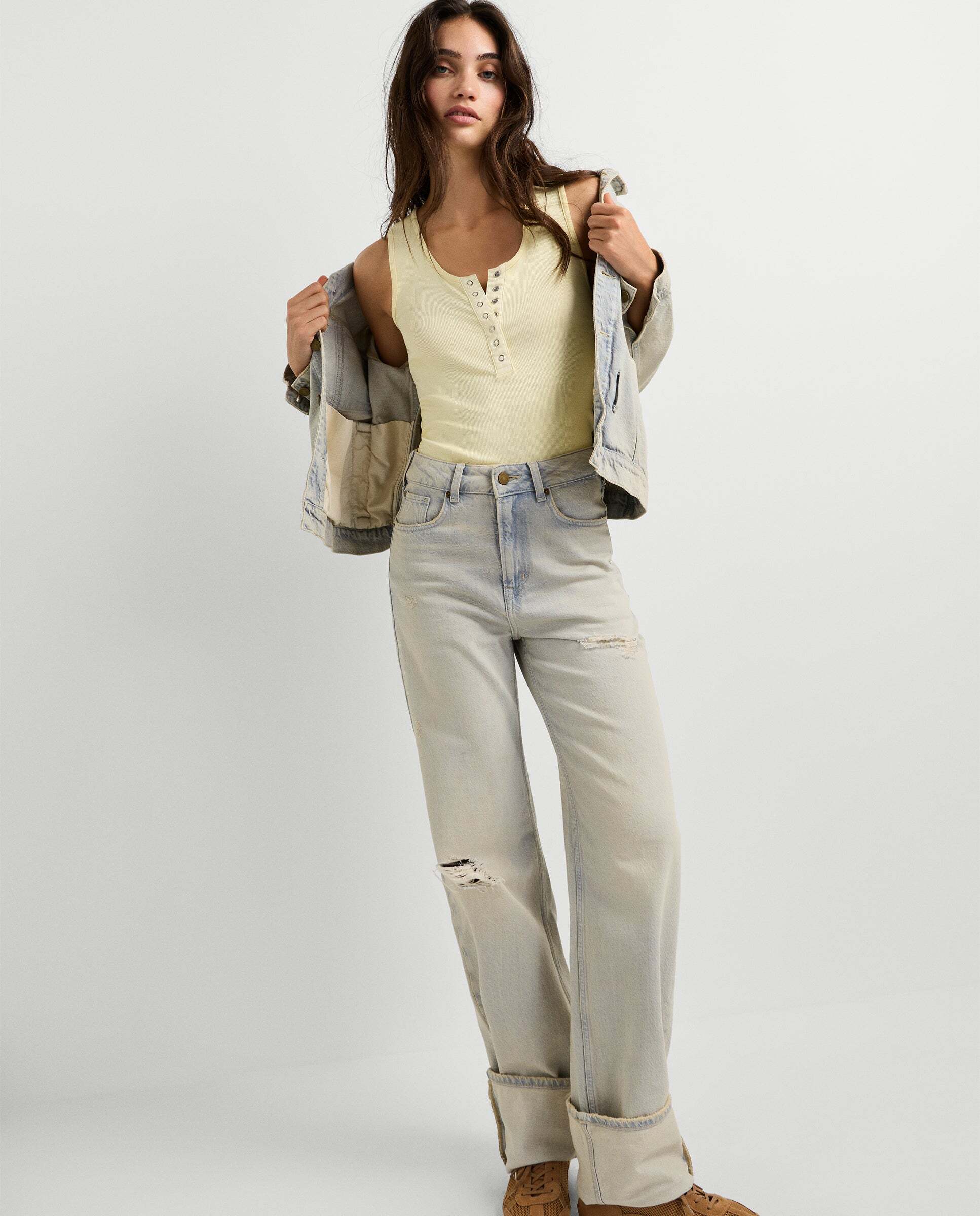Vaquero de mujer fit recto tiro alto - Pepe Jeans - Azul denim Azul denim-3