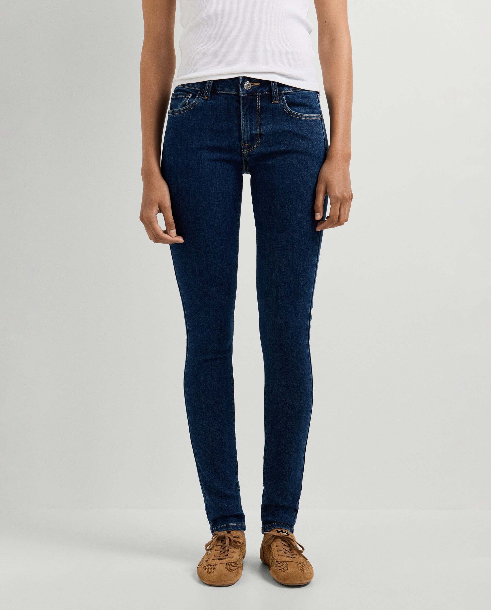 Vaquero de mujer fit skinny tiro bajo - Pepe Jeans - Rosa Rosa-2