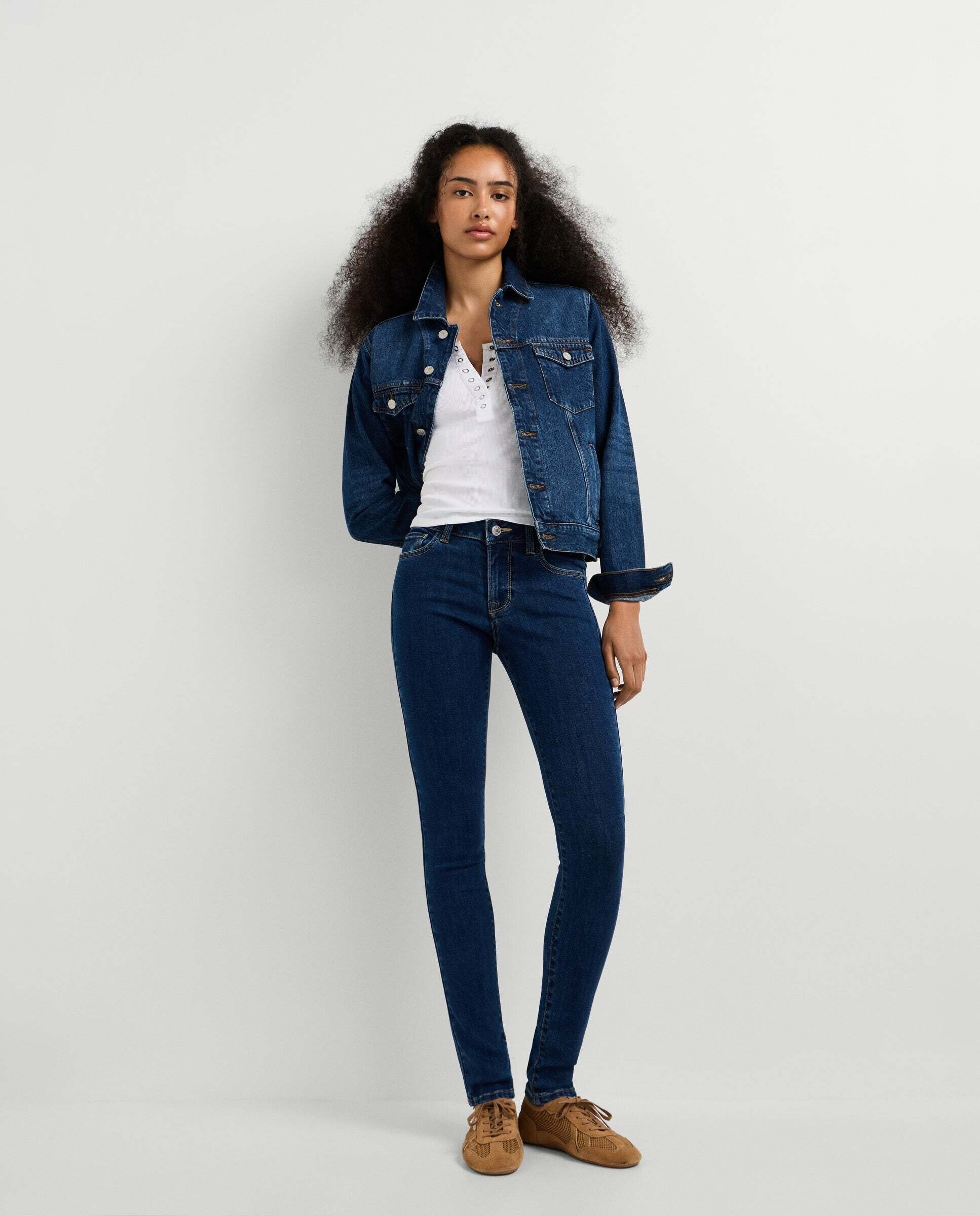Vaquero de mujer fit skinny tiro bajo - Pepe Jeans - Rosa Rosa-3
