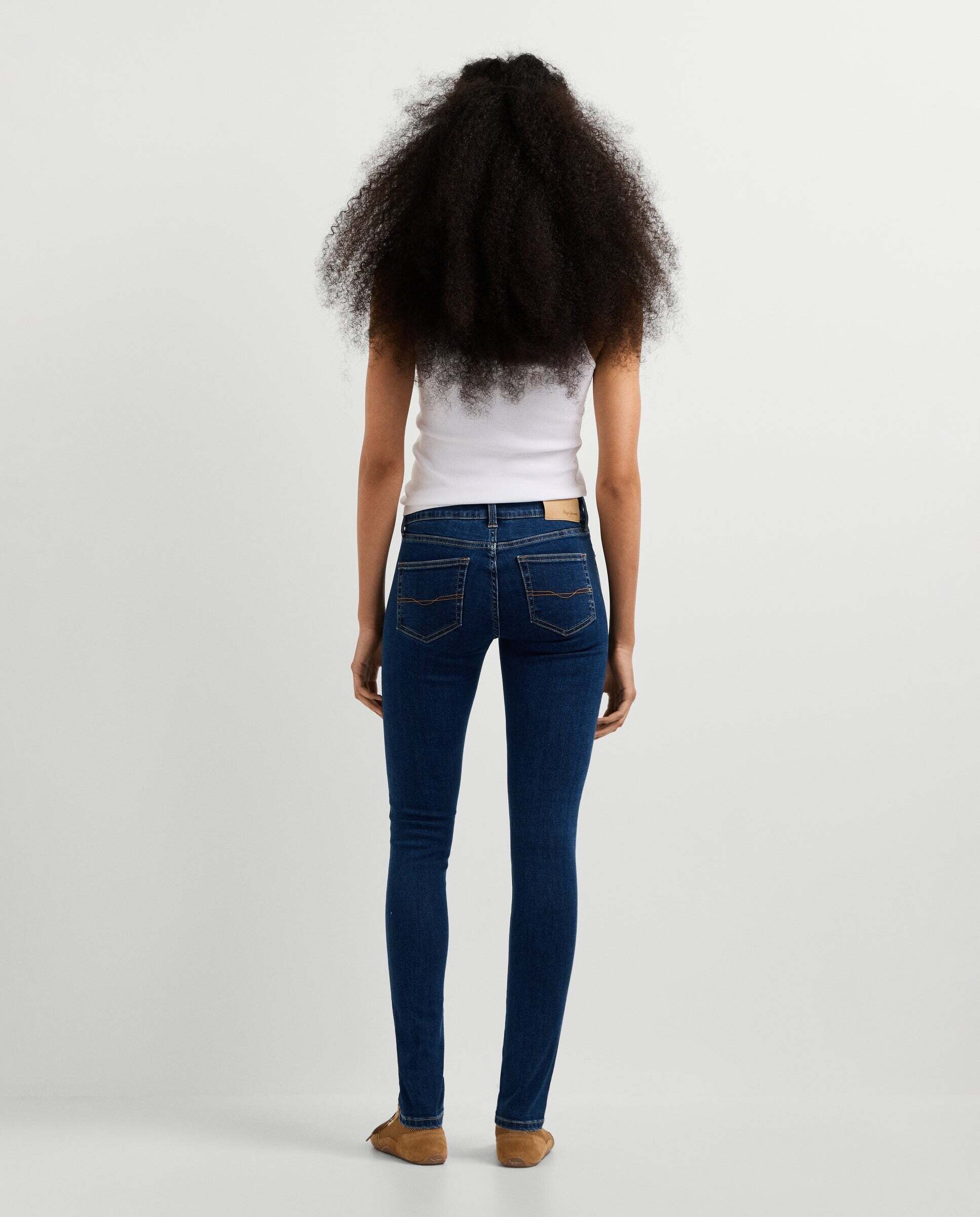 Vaquero de mujer fit skinny tiro bajo - Pepe Jeans - Rosa Rosa-4