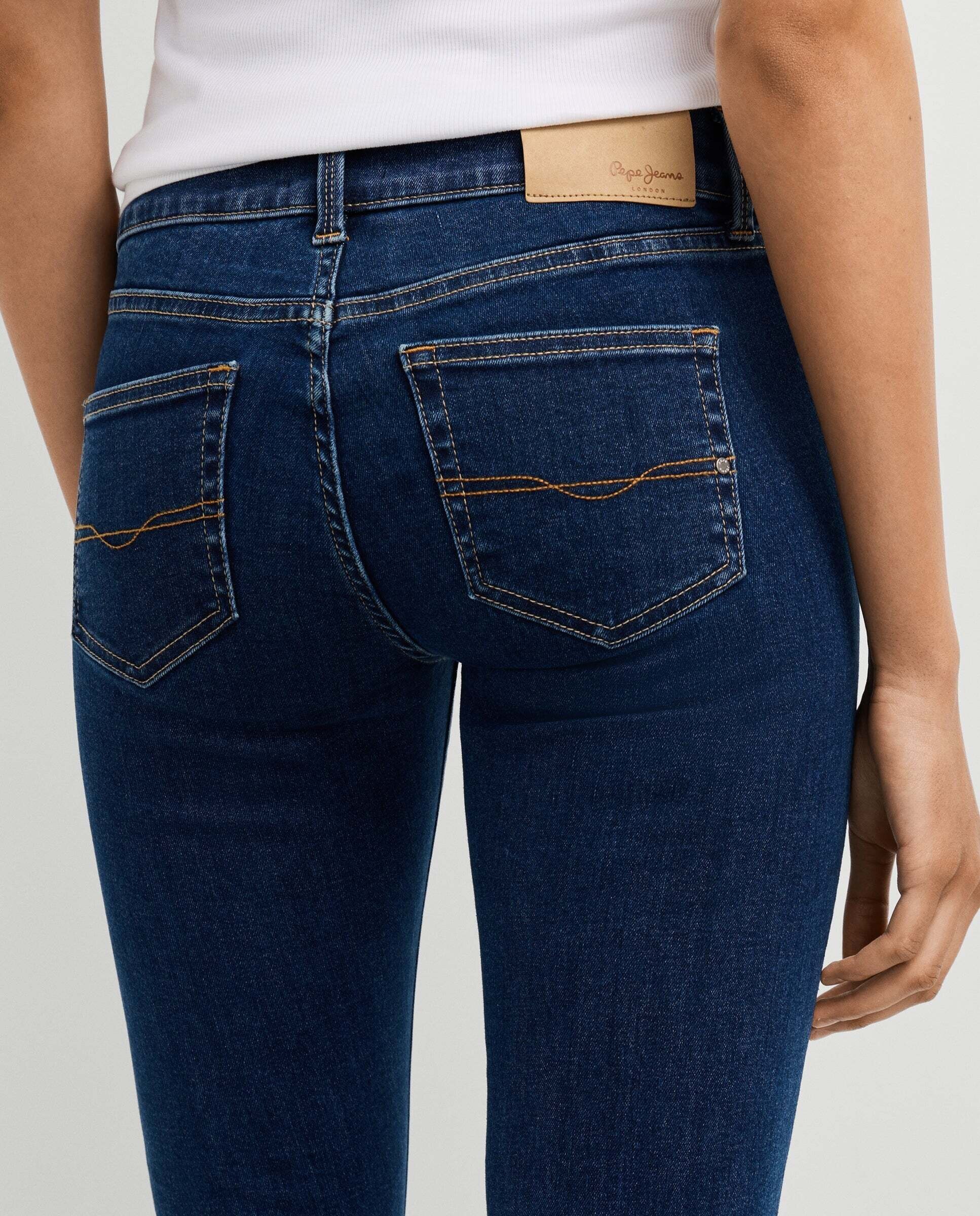 Vaquero de mujer fit skinny tiro bajo - Pepe Jeans - Rosa Rosa-6