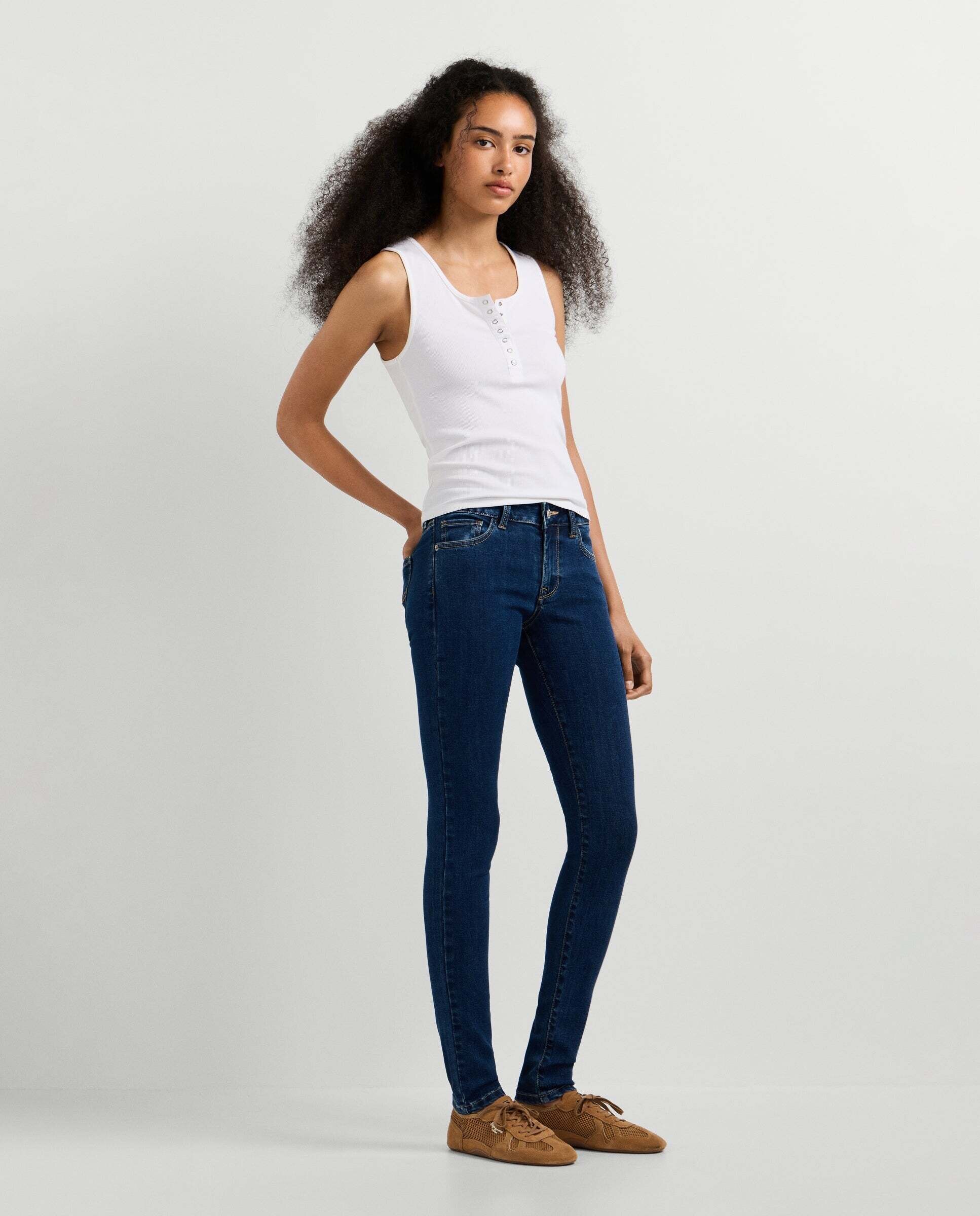 Vaquero de mujer fit skinny tiro bajo - Pepe Jeans - Rosa Rosa-7