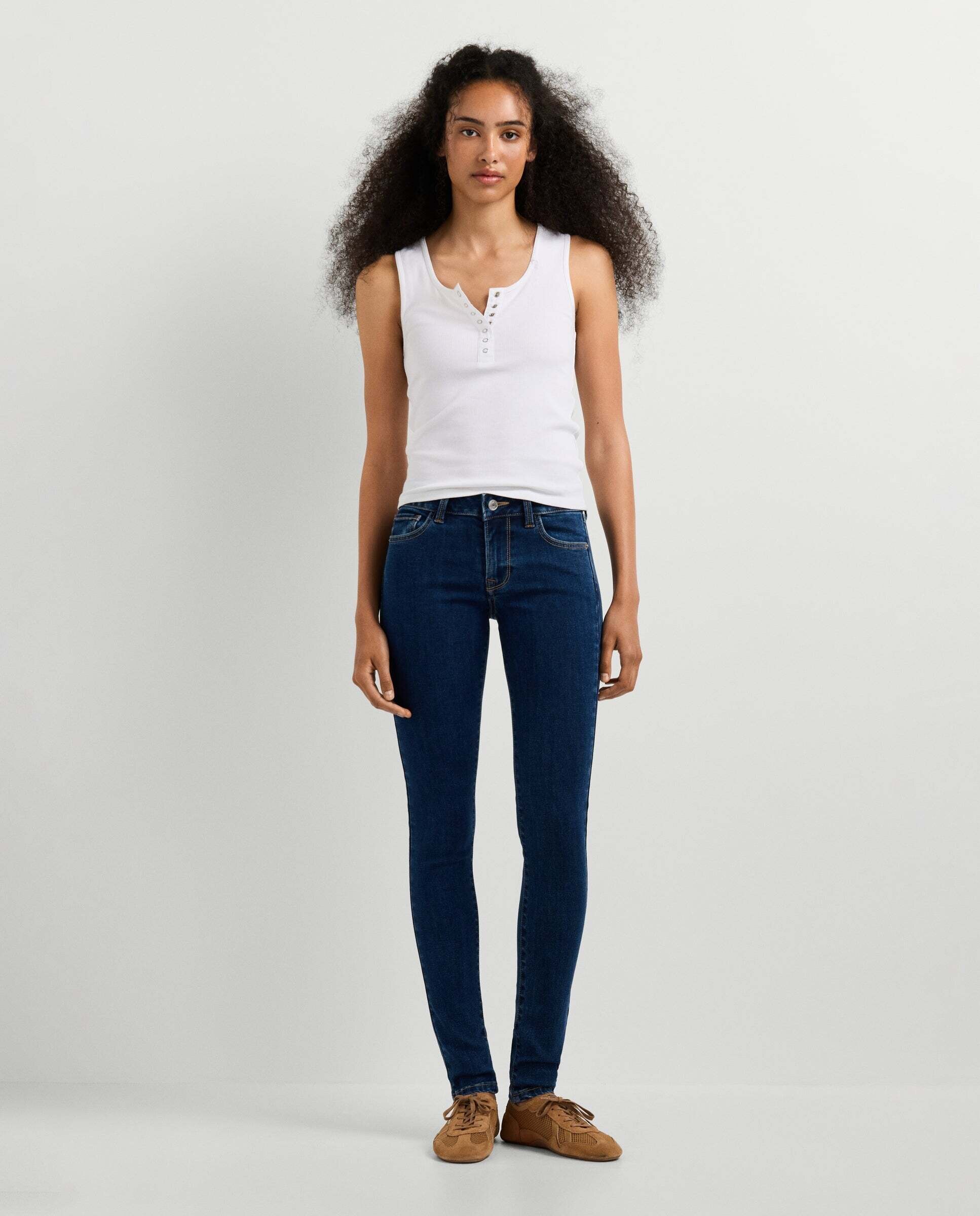 Imagen 0 de Jeans fit skinny y tiro bajo - soho Azul