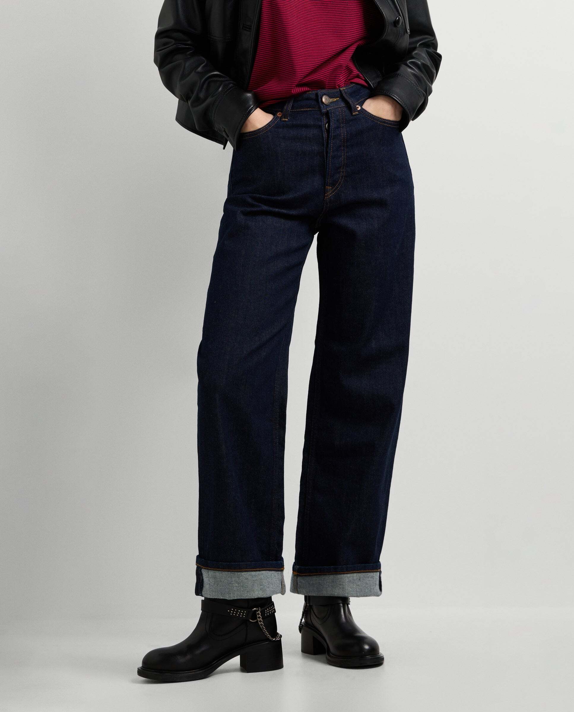 Vaquero de mujer fit recto y tiro alto - Pepe Jeans - Azul denim Índigo-2