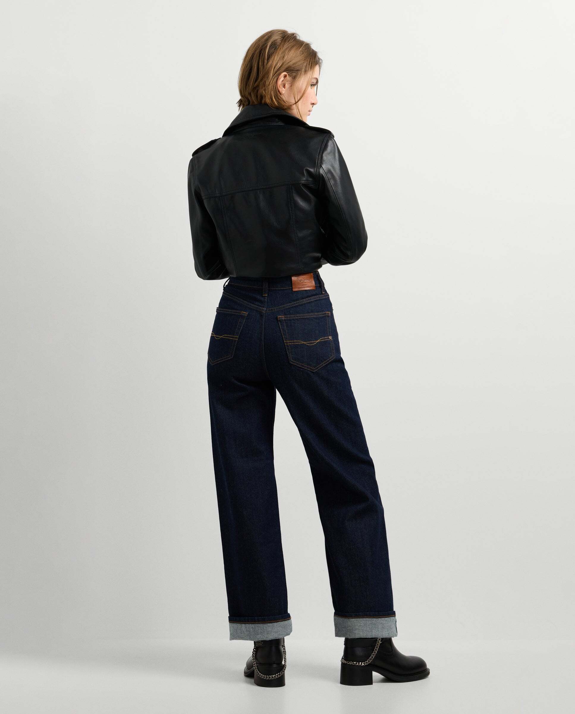 Vaquero de mujer fit recto y tiro alto - Pepe Jeans - Azul denim Índigo-3