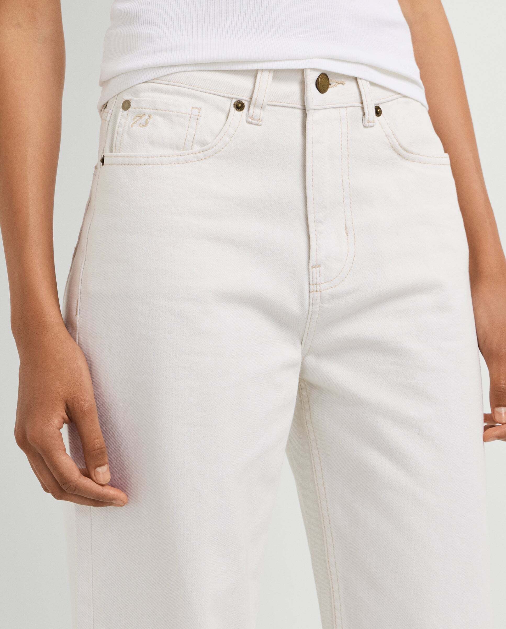 Vaquero de mujer fit recto y tiro alto - Pepe Jeans - eden - Blanco Blanco-5